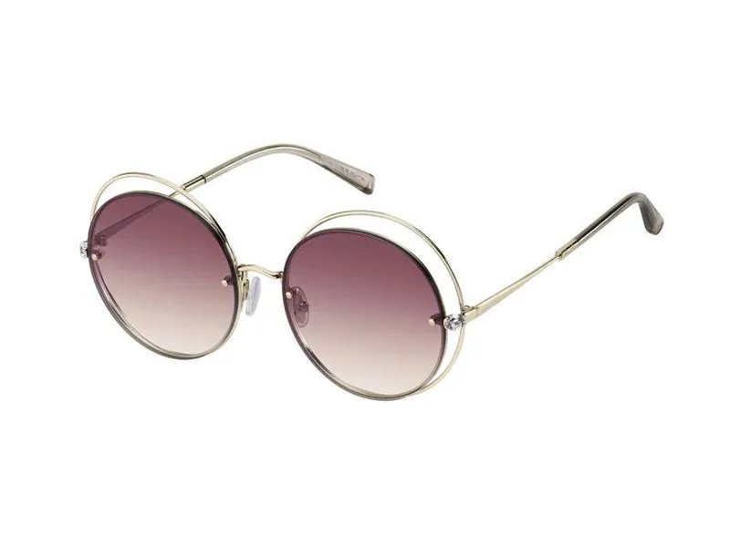Max Mara Mm Shine I 3YG/3X Occhiali da sole outlet Metallo Oro Rosa Rotonda Normale Sfumato - immagine 1