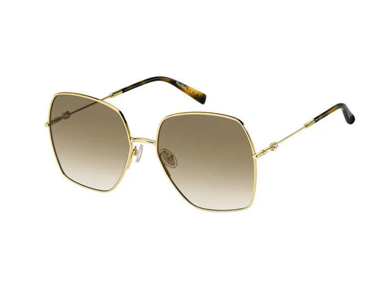 Max Mara MM GLEAM II J5G/HA Occhiali da sole outlet Metallo Oro Marrone Squadrata Normale Sfumato - immagine 1
