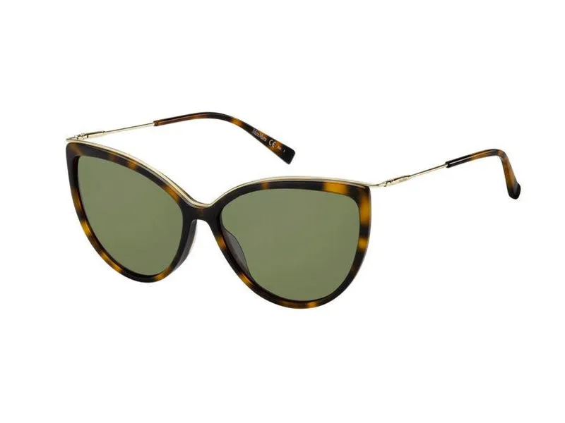 Max Mara Mm Classy VI 086/QT Occhiali da sole outlet Acetato Havana Verde Cat Eye Normale - immagine 1
