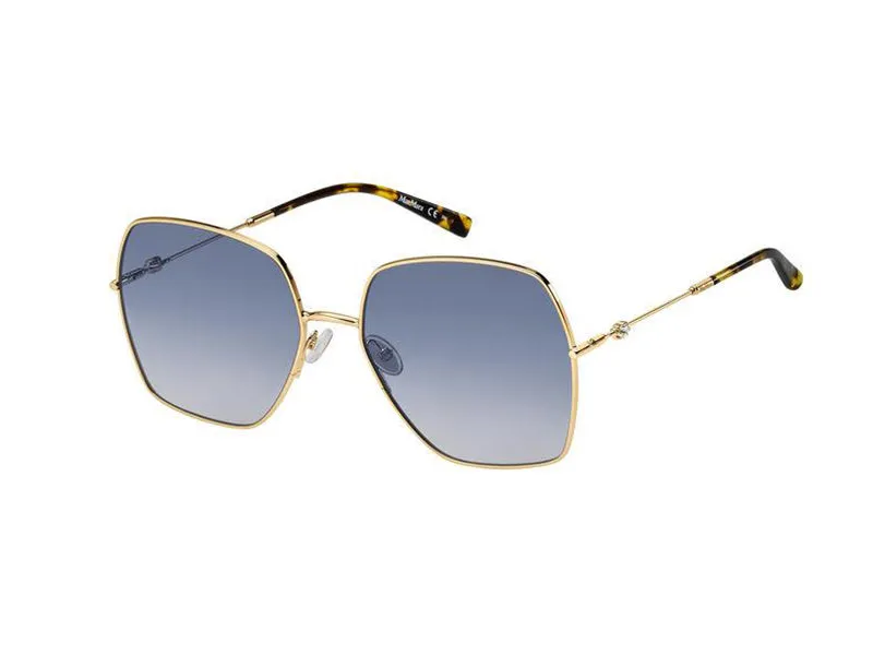 Max Mara MM GLEAM II 000/DG Occhiali da sole outlet Metallo Oro Blu Squadrata Normale Sfumato - immagine 1