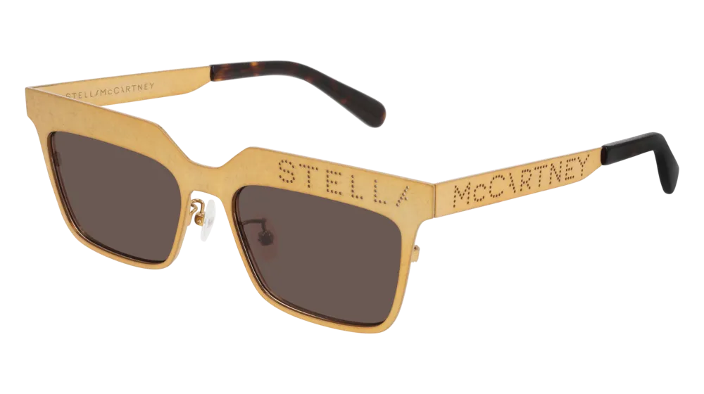 Stella McCartney Donna SC0237S 001 Occhiali da sole outlet Metallo Oro Marrone Squadrata Normale - immagine 1