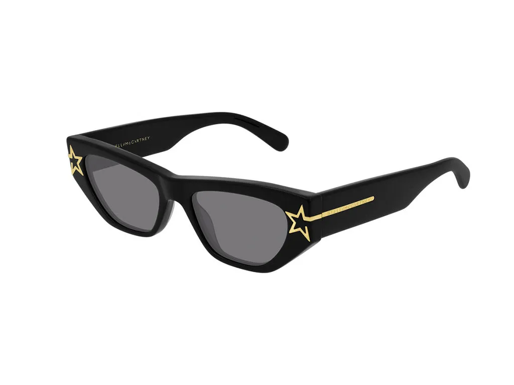 Stella McCartney Donna SC0209S 001 Occhiali da sole outlet Acetato Nero Grigio Cat Eye Normale - immagine 1