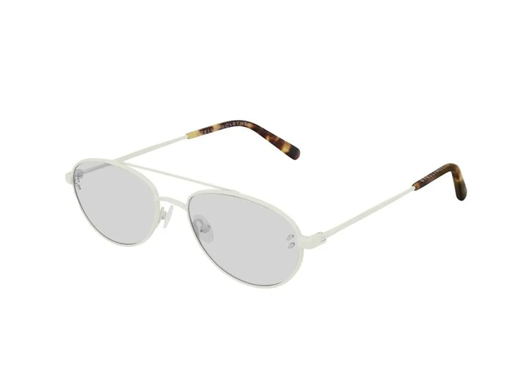 Stella McCartney Unisex SC0180S 003 Occhiali da sole outlet Metallo Bianco Grigio Pilot Normale - immagine 1