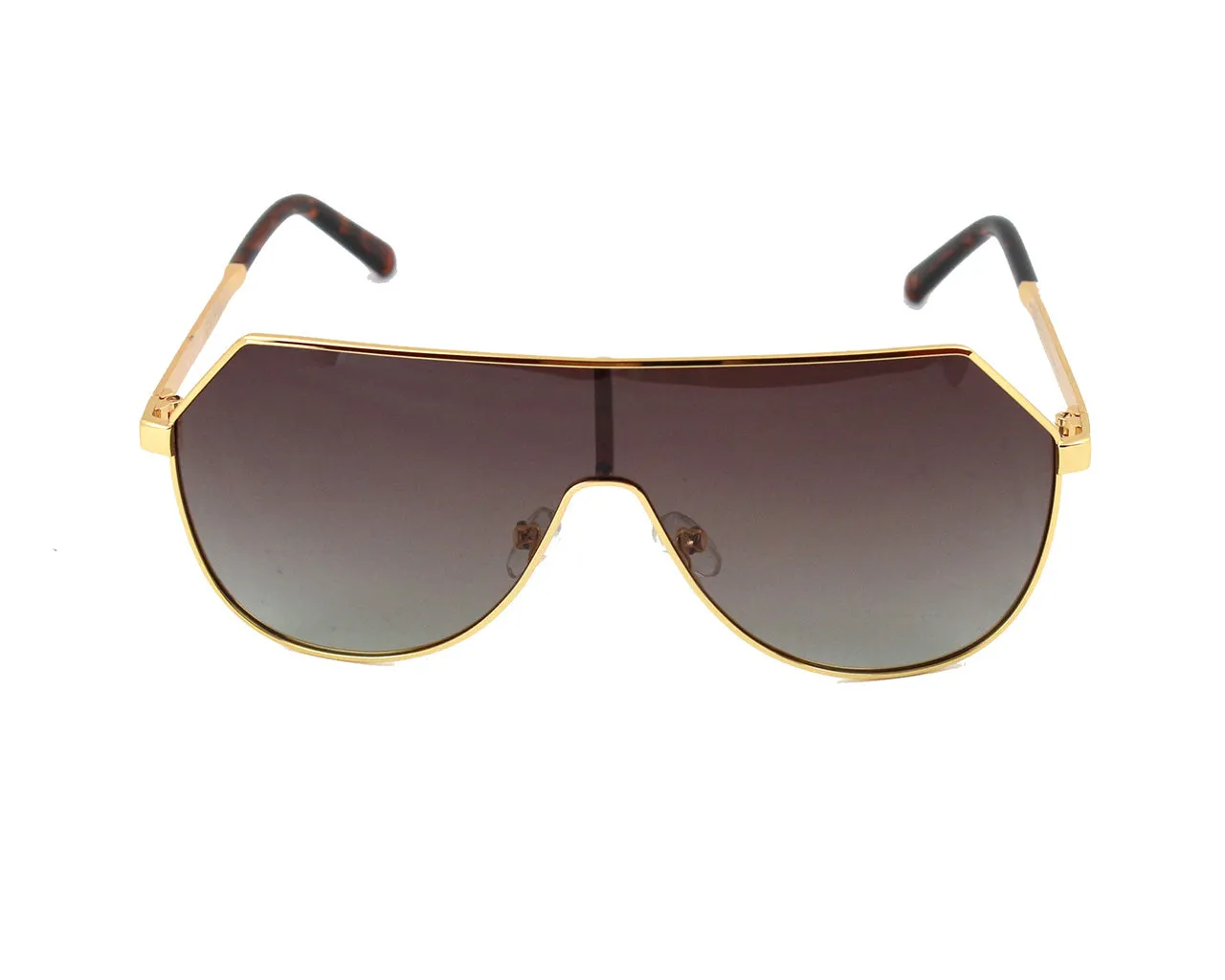 Sweet Years Unisex AK17158 02 Occhiali da sole outlet Metallo Oro Marrone Maschera Polarizzata Sfumato - immagine 2