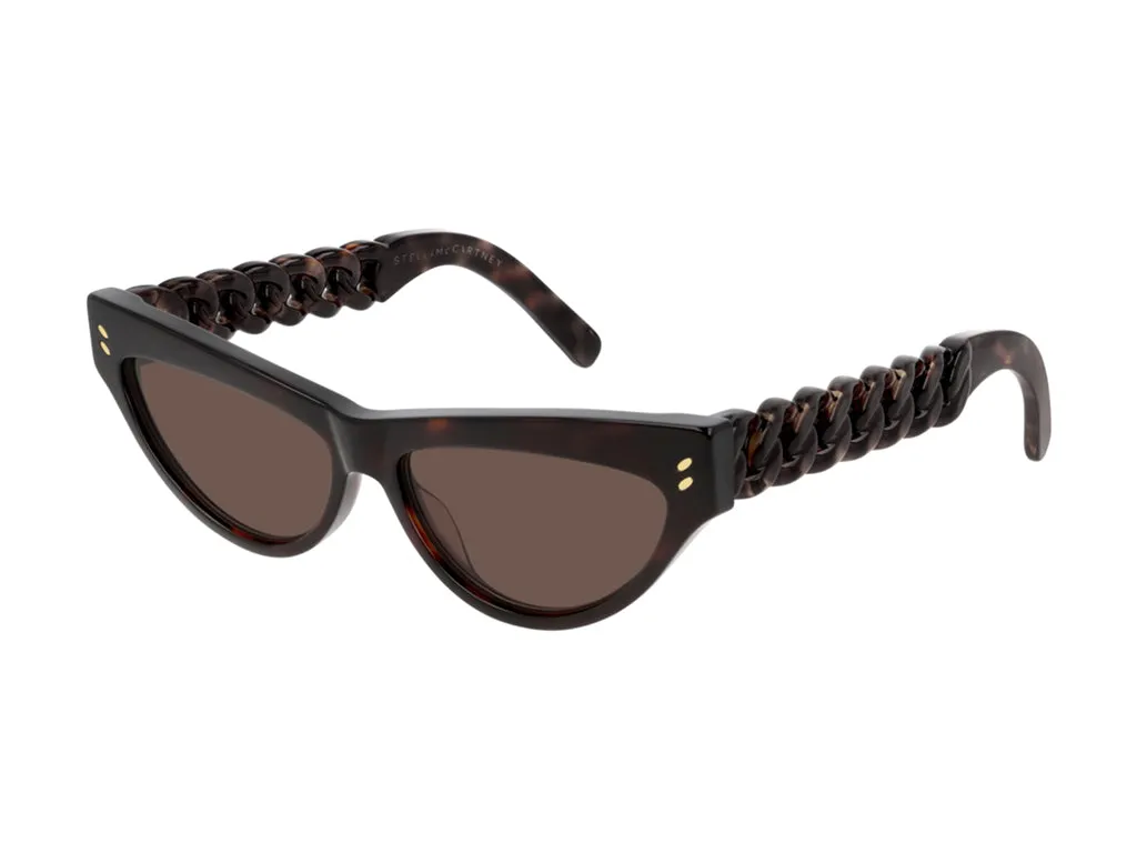 Stella McCartney Donna SC0235S 002 Occhiali da sole outlet Acetato Havana Marrone Cat Eye Normale - immagine 1