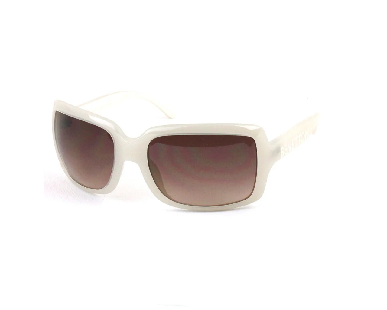 Benetton Donna BE51402 02 Occhiali da sole outlet Plastica Bianco Marrone Squadrata - immagine 1