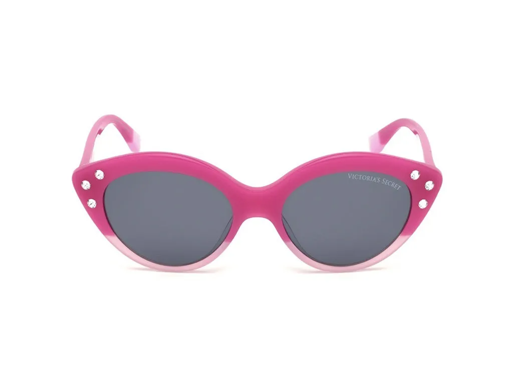 Victoria's Secret Donna VS0009 72C Occhiali da sole outlet Plastica Rosa Grigio Rotonda - immagine 2