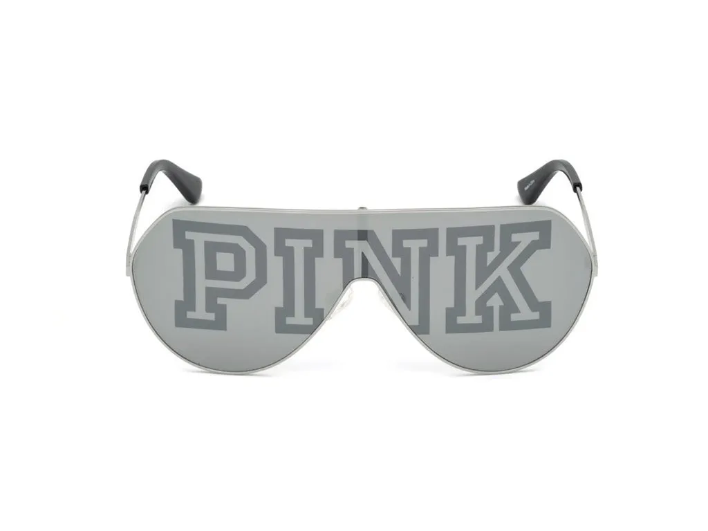 Victoria's Secret Donna PK0001 16C Occhiali da sole outlet Metallo Argento Grigio Pilot Specchiato - immagine 2