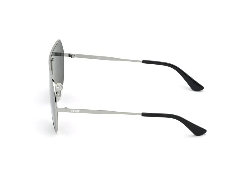 Victoria's Secret Donna PK0001 16C Occhiali da sole outlet Metallo Argento Grigio Pilot Specchiato - immagine 3