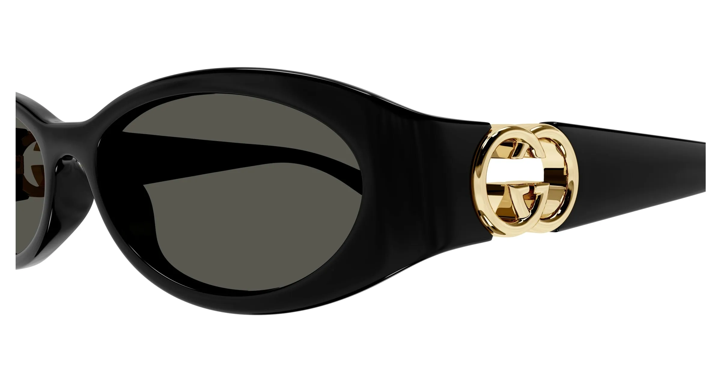 Gucci GG1660S 001 Occhiali da sole Iniettato Nero Grigio Rotonda - immagine 3