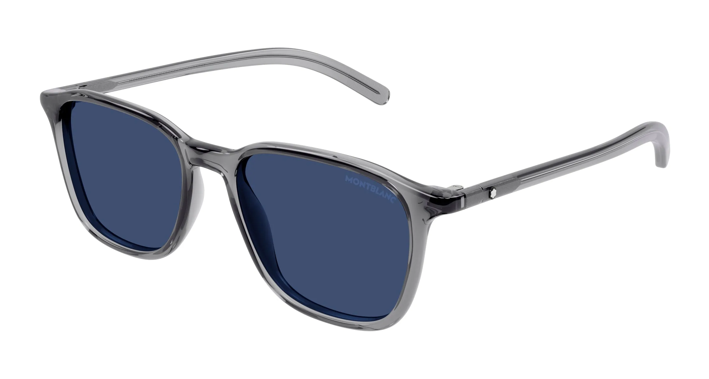 Montblanc MB0325S 002 Occhiali da sole Grigio Blu Rotonda - immagine 1