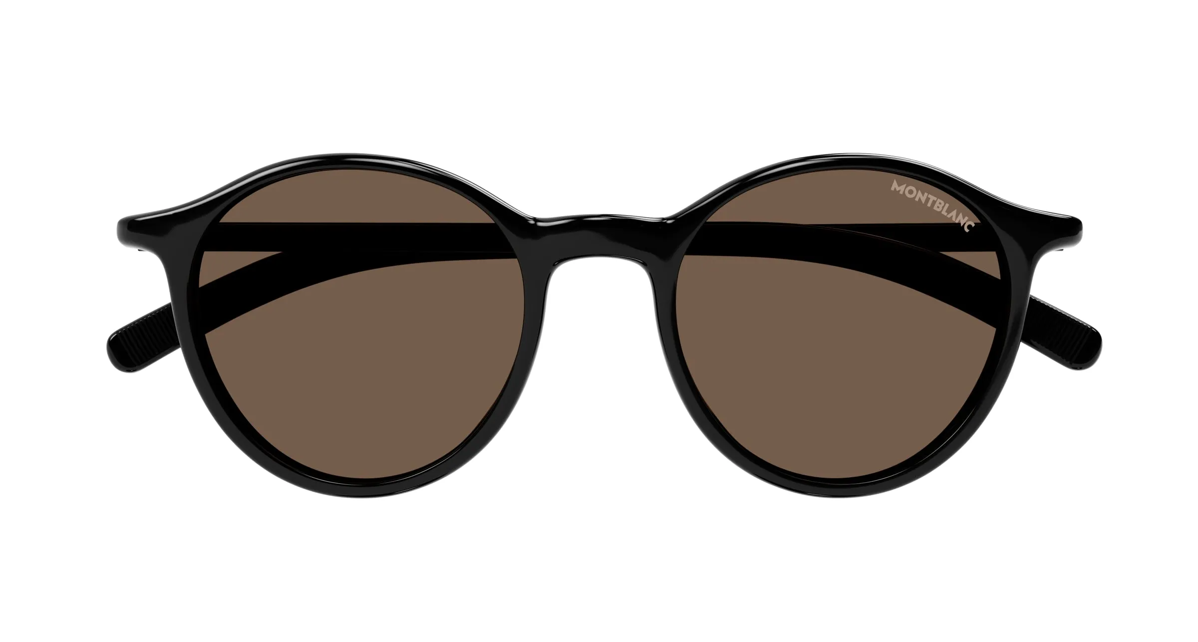 Montblanc Uomo MB0324S 001 Occhiali da sole Nero Marrone Rotonda - immagine 2