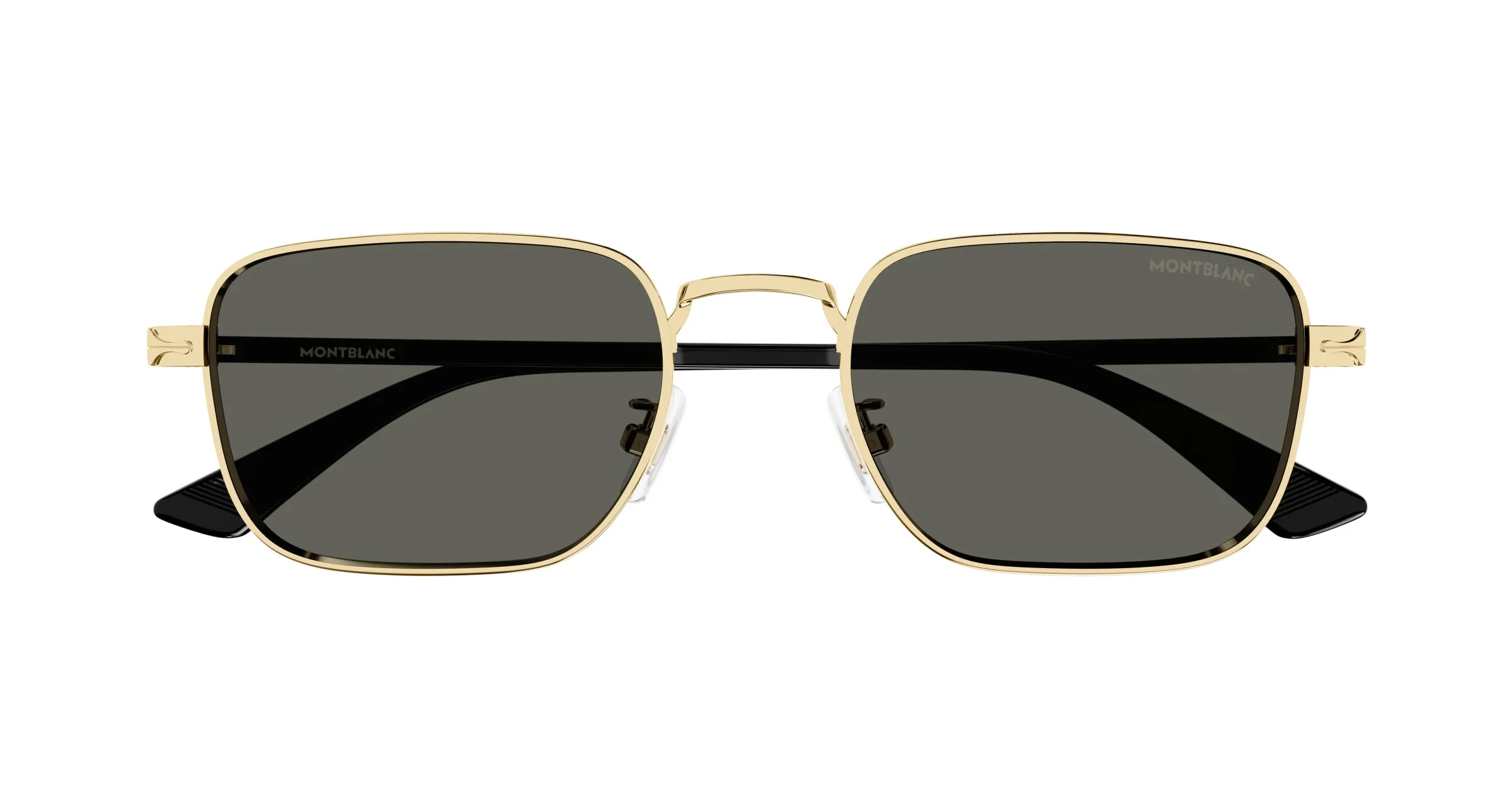Montblanc MB0339S 001 Occhiali da sole Metallo Oro Grigio Squadrata - immagine 2