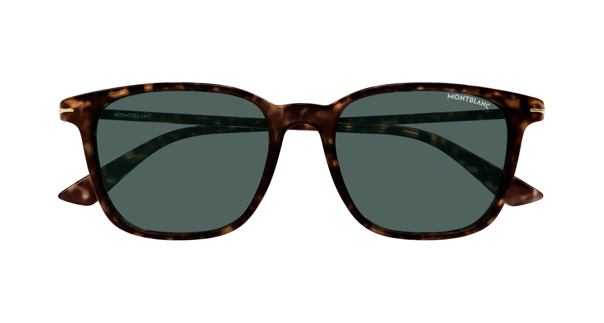 Montblanc MB0338S 002 Occhiali da sole Acetato Havana Verde Squadrata - immagine 2