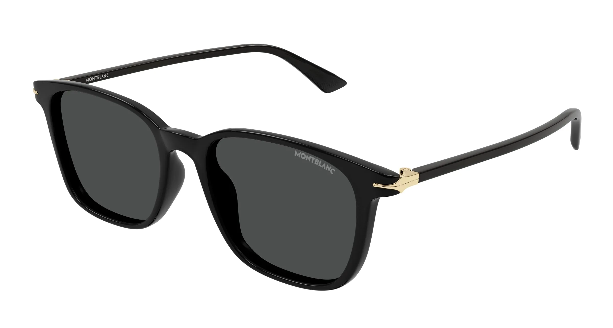 Montblanc MB0338S 001 Occhiali da sole Acetato Nero Grigio Squadrata - immagine 1