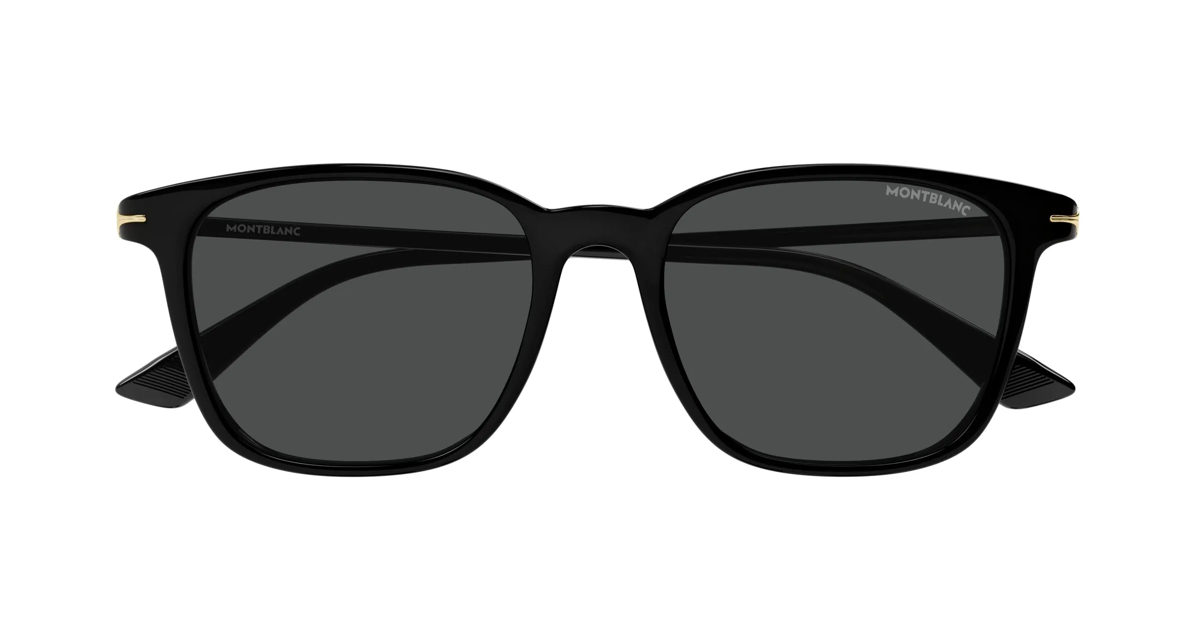 Montblanc MB0338S 001 Occhiali da sole Acetato Nero Grigio Squadrata - immagine 2