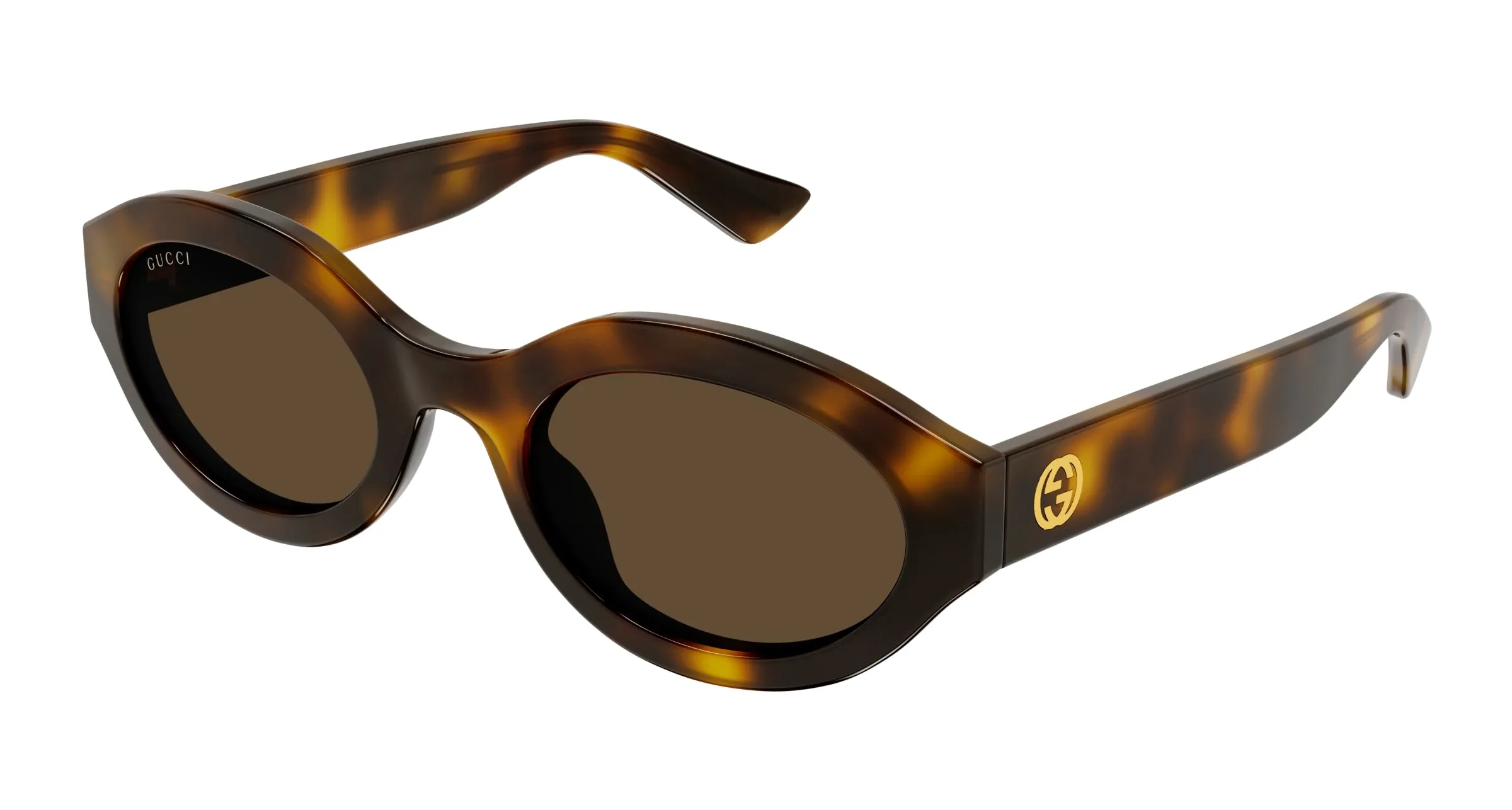 Gucci GG1579S 002 Occhiali da sole Iniettato Havana Marrone Geometrica - immagine 1