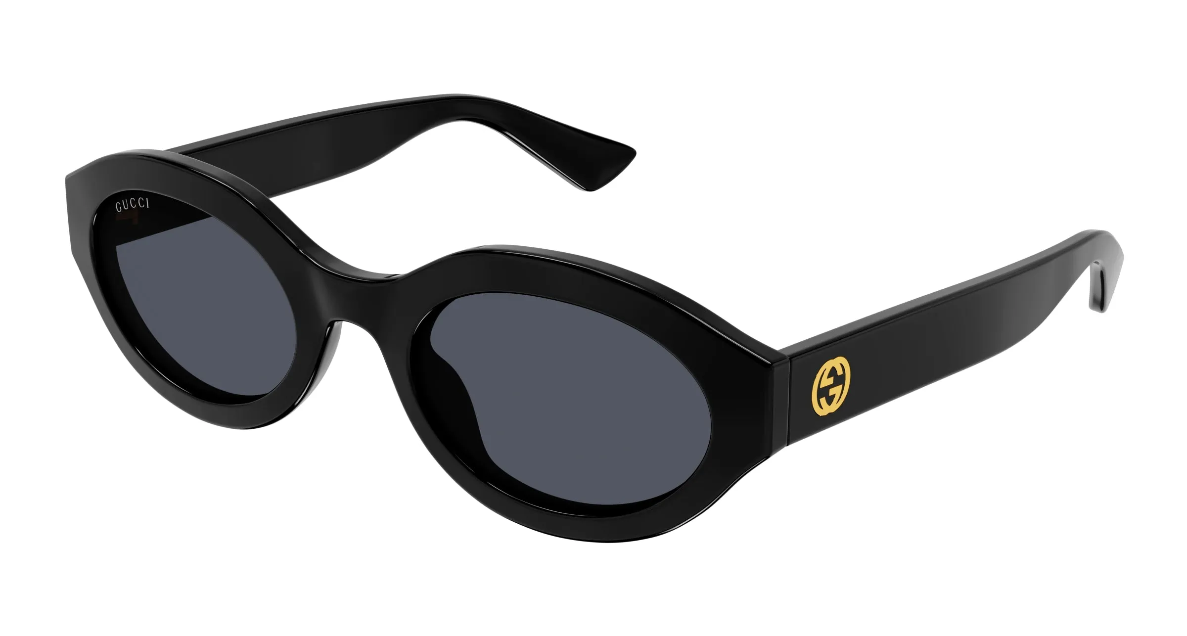 Gucci GG1579S 001 Occhiali da sole Iniettato Nero Grigio Geometrica - immagine 1