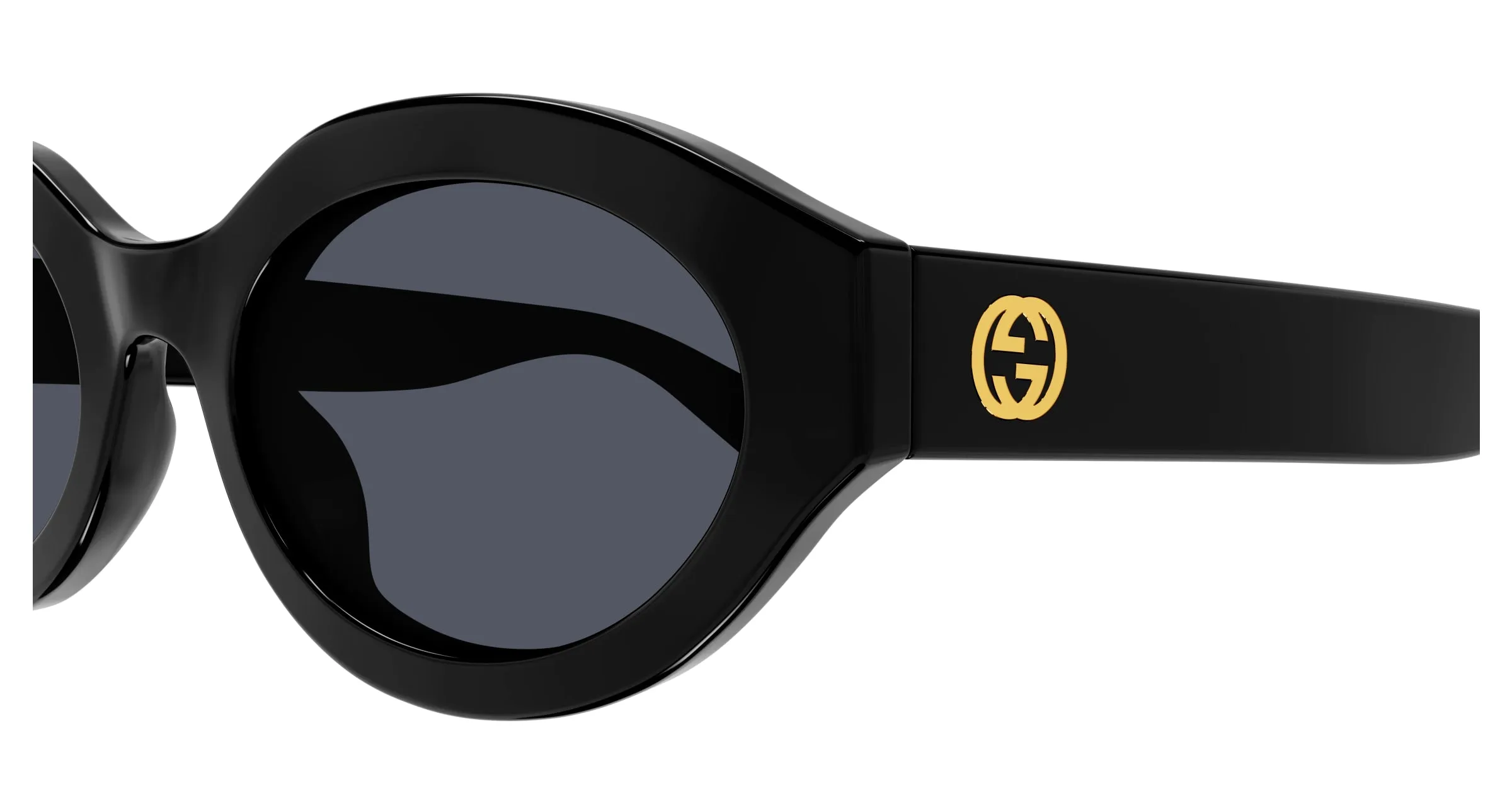 Gucci GG1579S 001 Occhiali da sole Iniettato Nero Grigio Geometrica - immagine 3