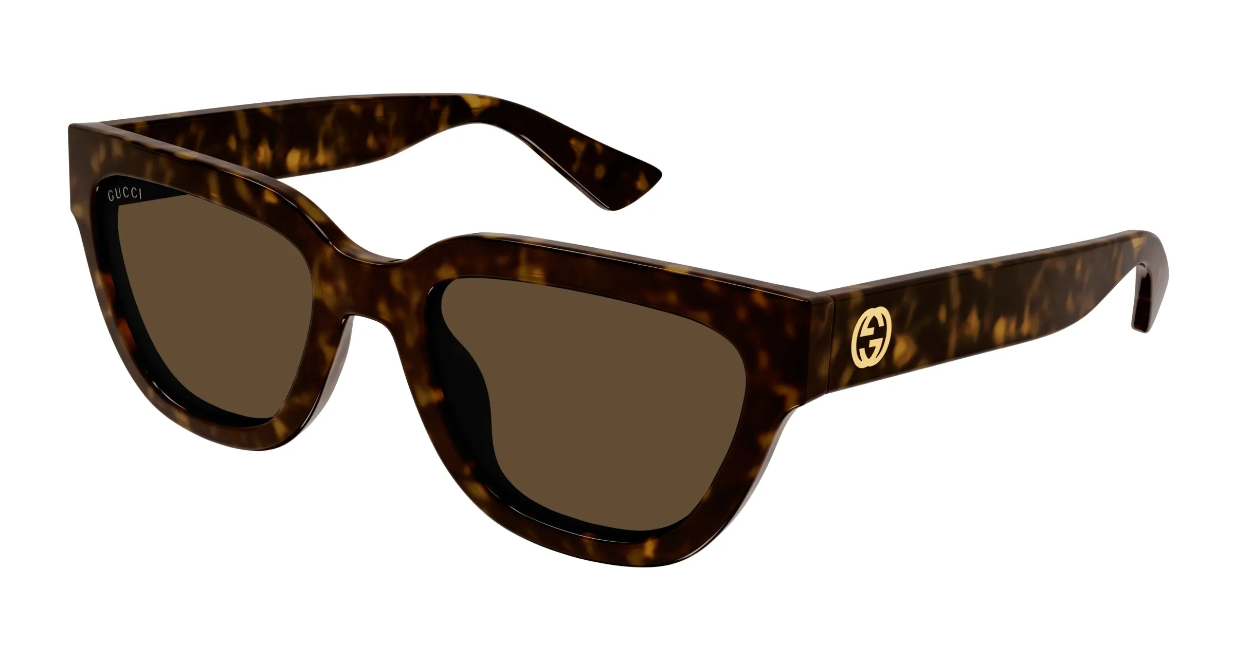 Gucci GG1578S 002 Occhiali da sole Iniettato Havana Marrone Cat Eye - immagine 1