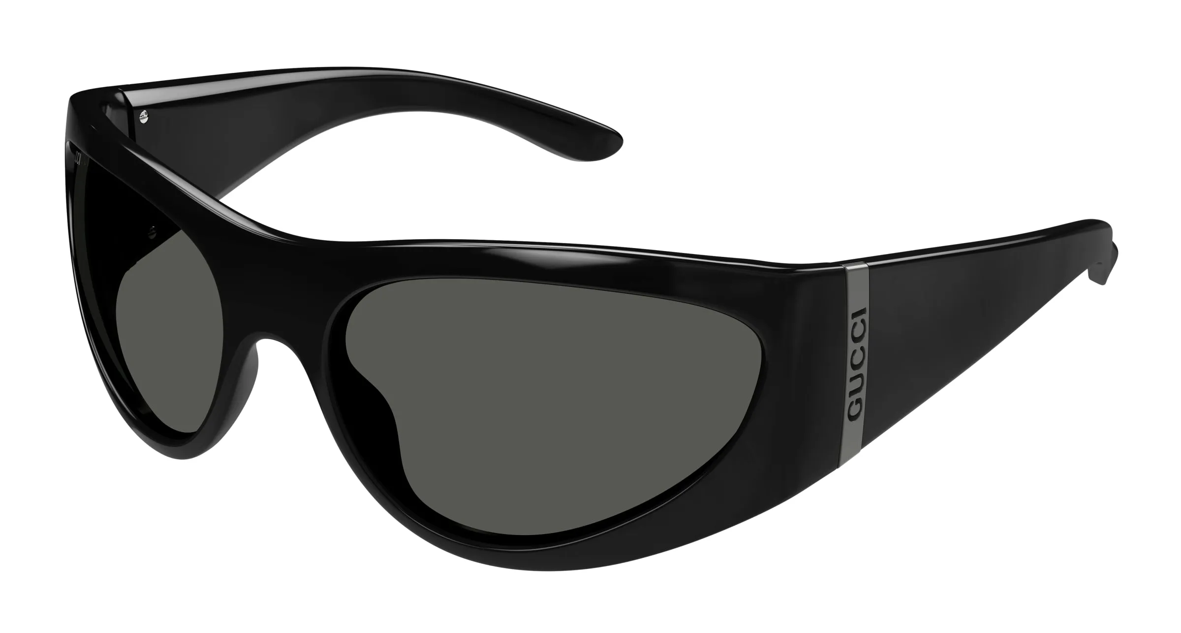 Gucci Uomo GG1575S 001 Occhiali da sole Iniettato Nero Grigio Squadrata - immagine 1