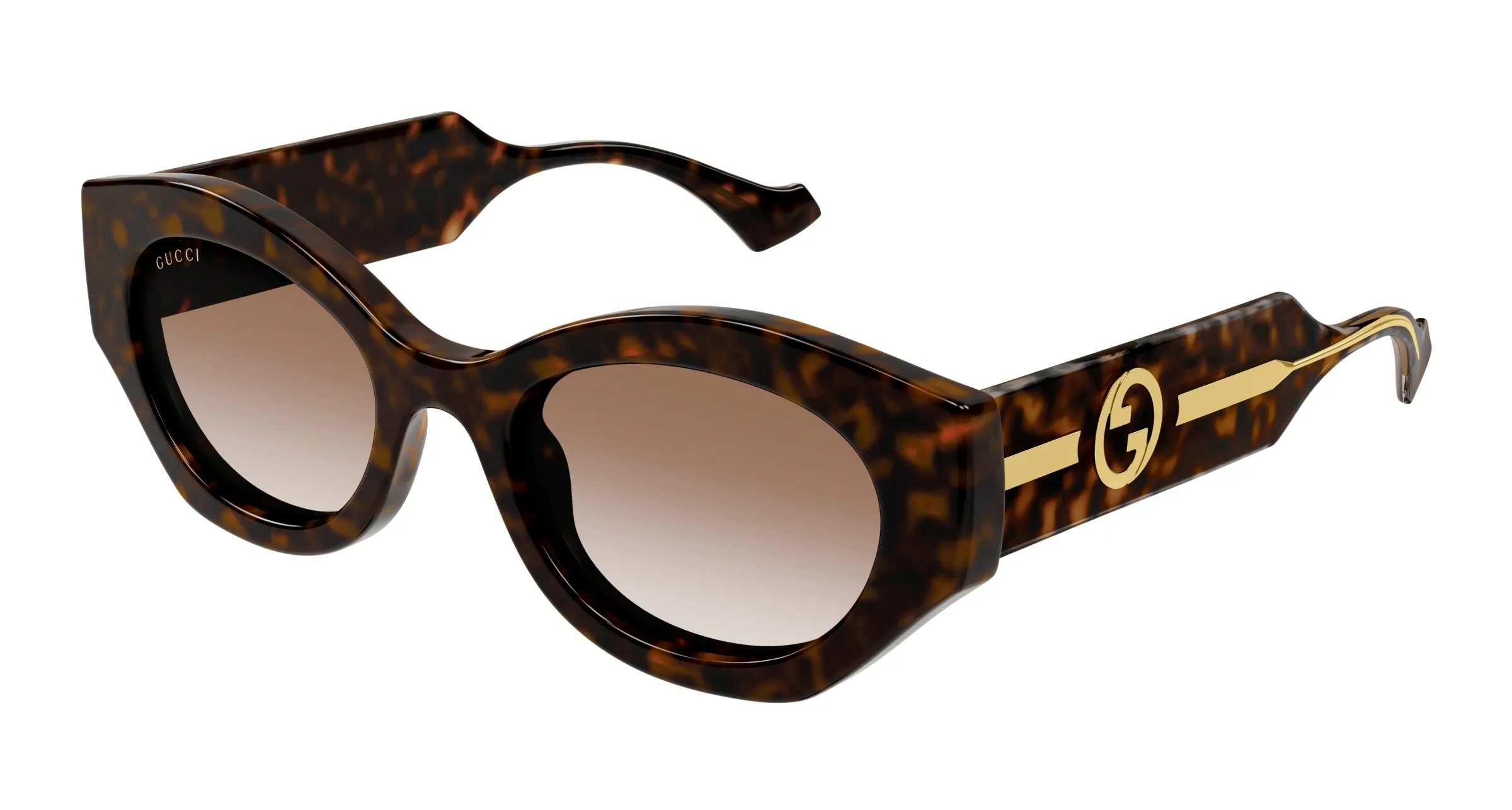 Gucci GG1553S 002 Occhiali da sole Iniettato Havana Marrone Rotonda - immagine 1