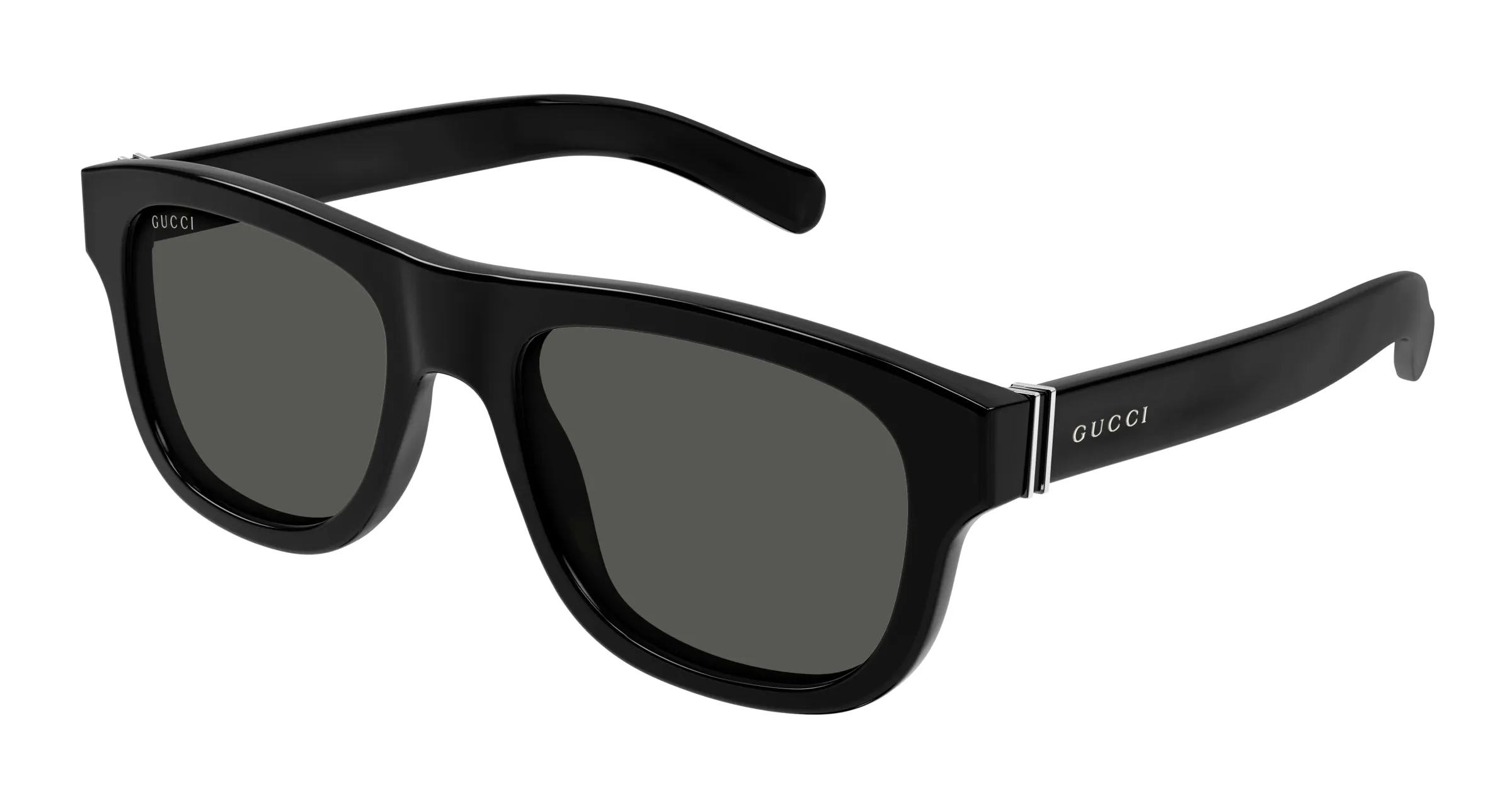 Gucci GG1509S 001 Occhiali da sole Acetato Nero Grigio Rotonda - immagine 1