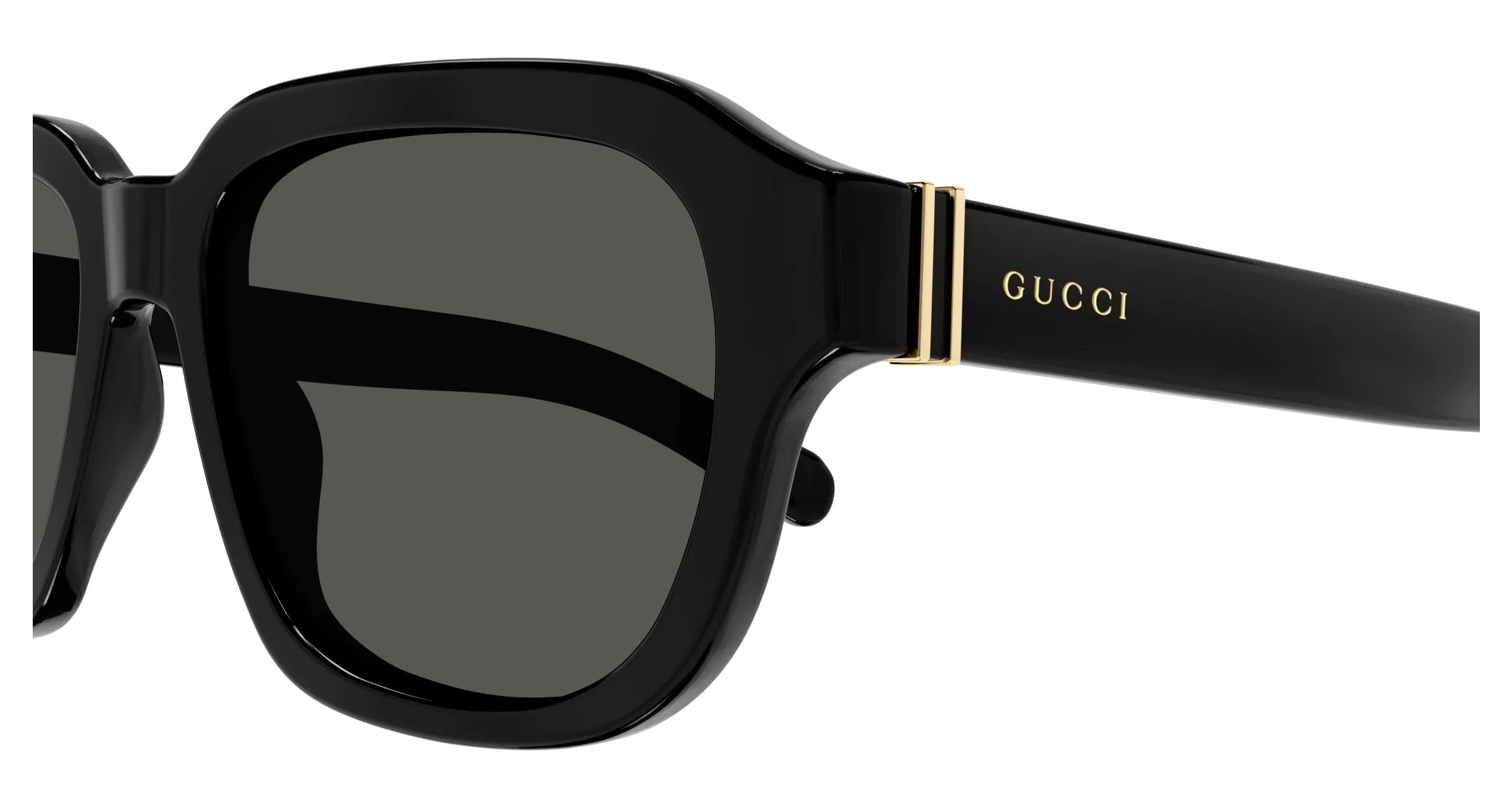 Gucci GG1508S 001 Occhiali da sole Acetato Nero Grigio Squadrata - immagine 3