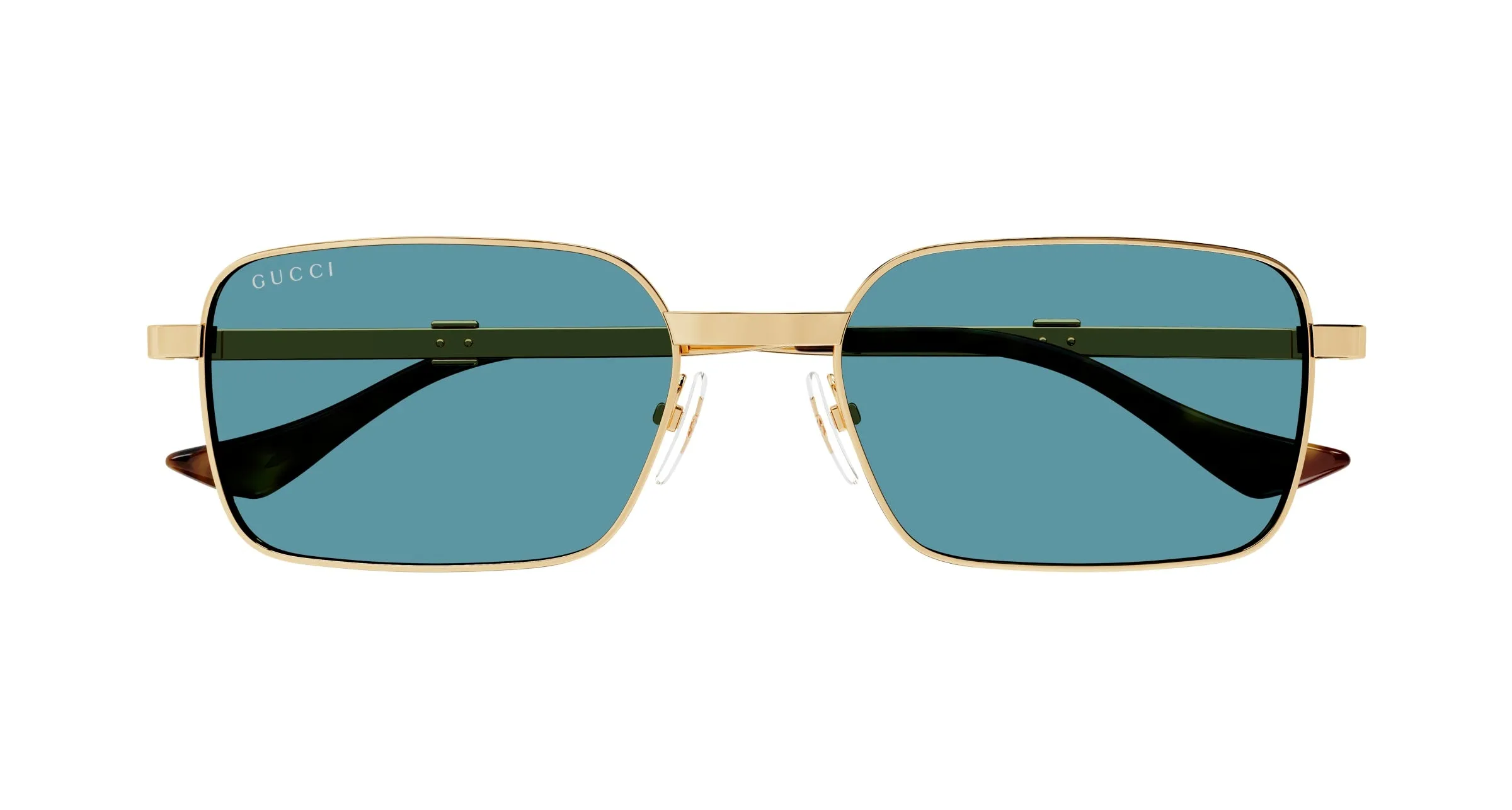 Gucci GG1495S 003 Occhiali da sole Metallo Oro Blu Squadrata - immagine 2