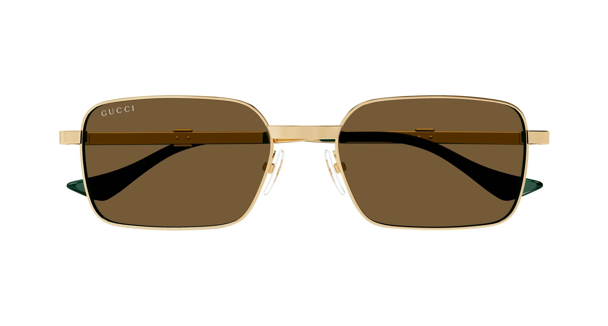 Gucci GG1495S 002 Occhiali da sole Metallo Oro Marrone Squadrata - immagine 2