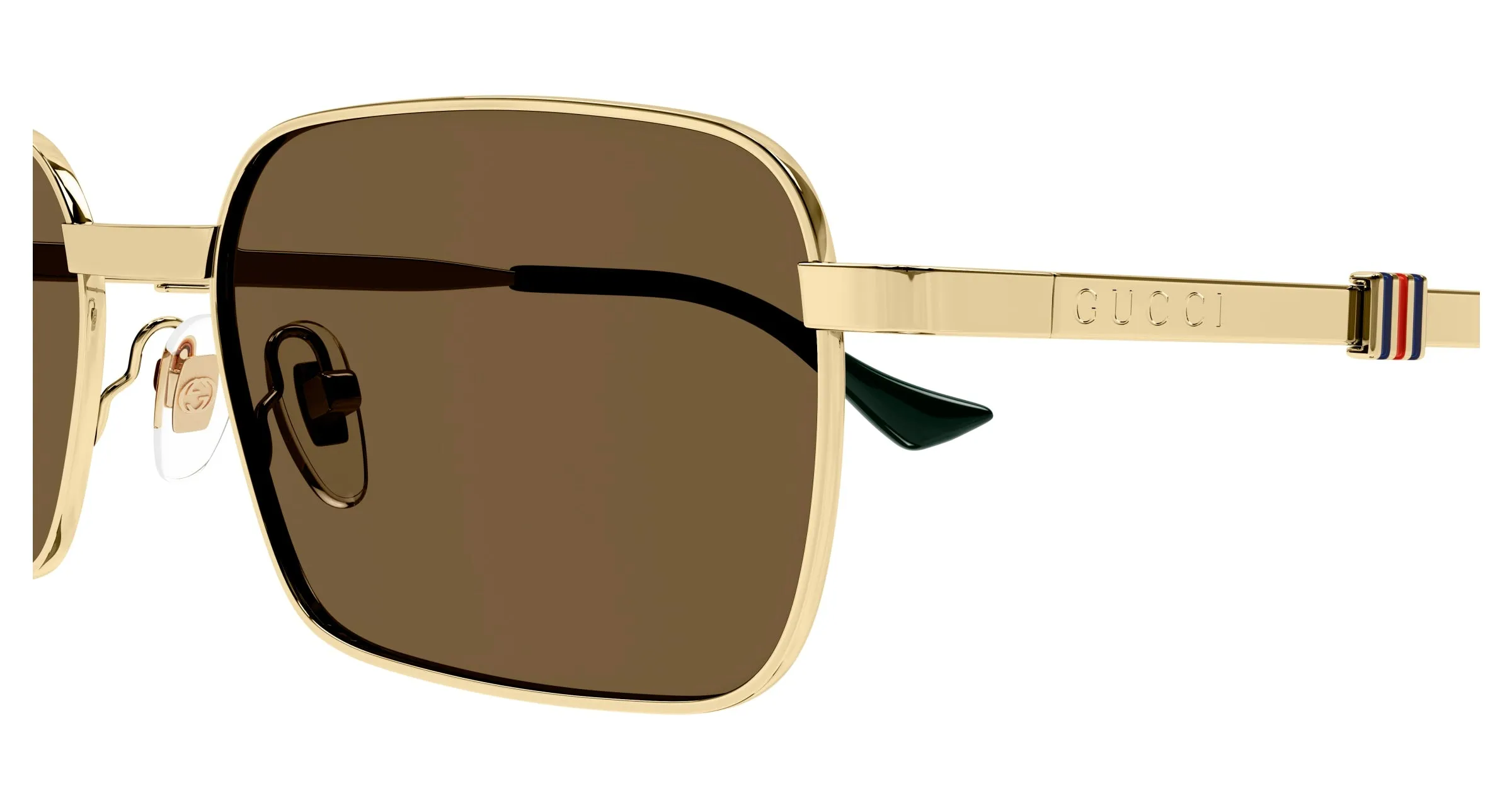 Gucci GG1495S 002 Occhiali da sole Metallo Oro Marrone Squadrata - immagine 3