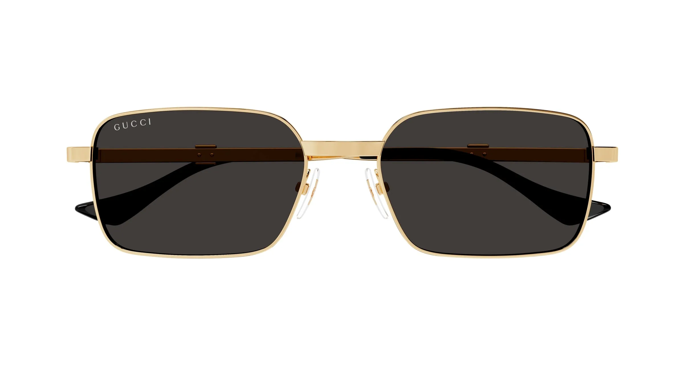 Gucci GG1495S 001 Occhiali da sole Metallo Oro Grigio Squadrata - immagine 2
