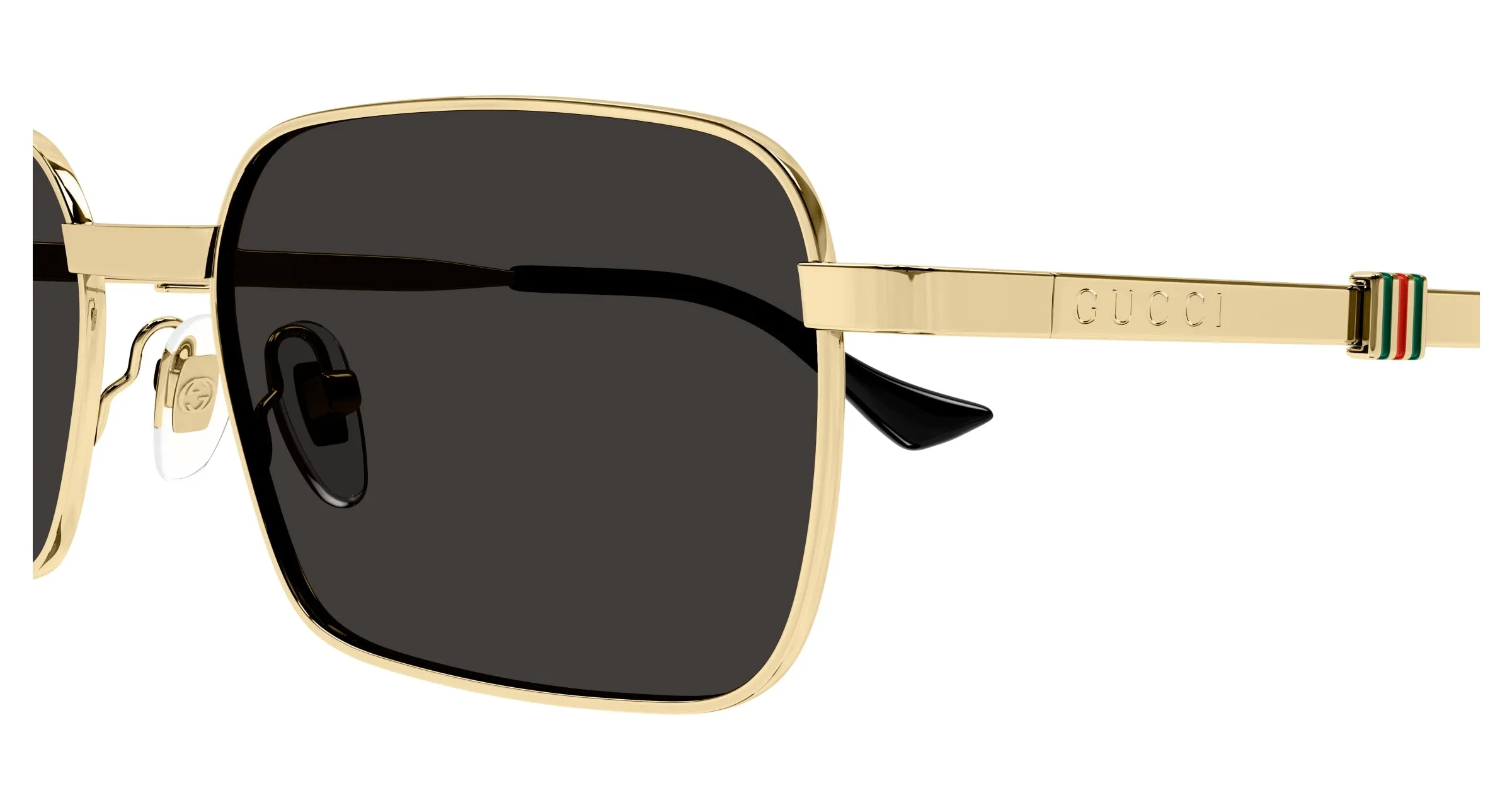 Gucci GG1495S 001 Occhiali da sole Metallo Oro Grigio Squadrata - immagine 3