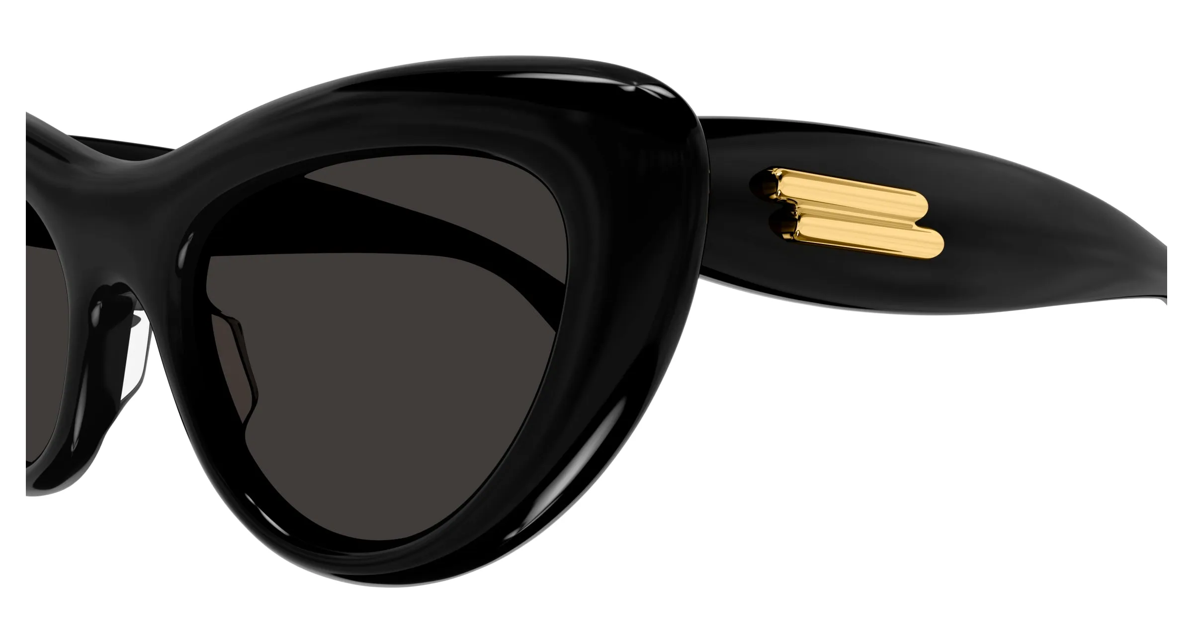 Bottega Veneta BV1282S 001 Occhiali da sole Acetato Nero Grigio Cat Eye - immagine 3