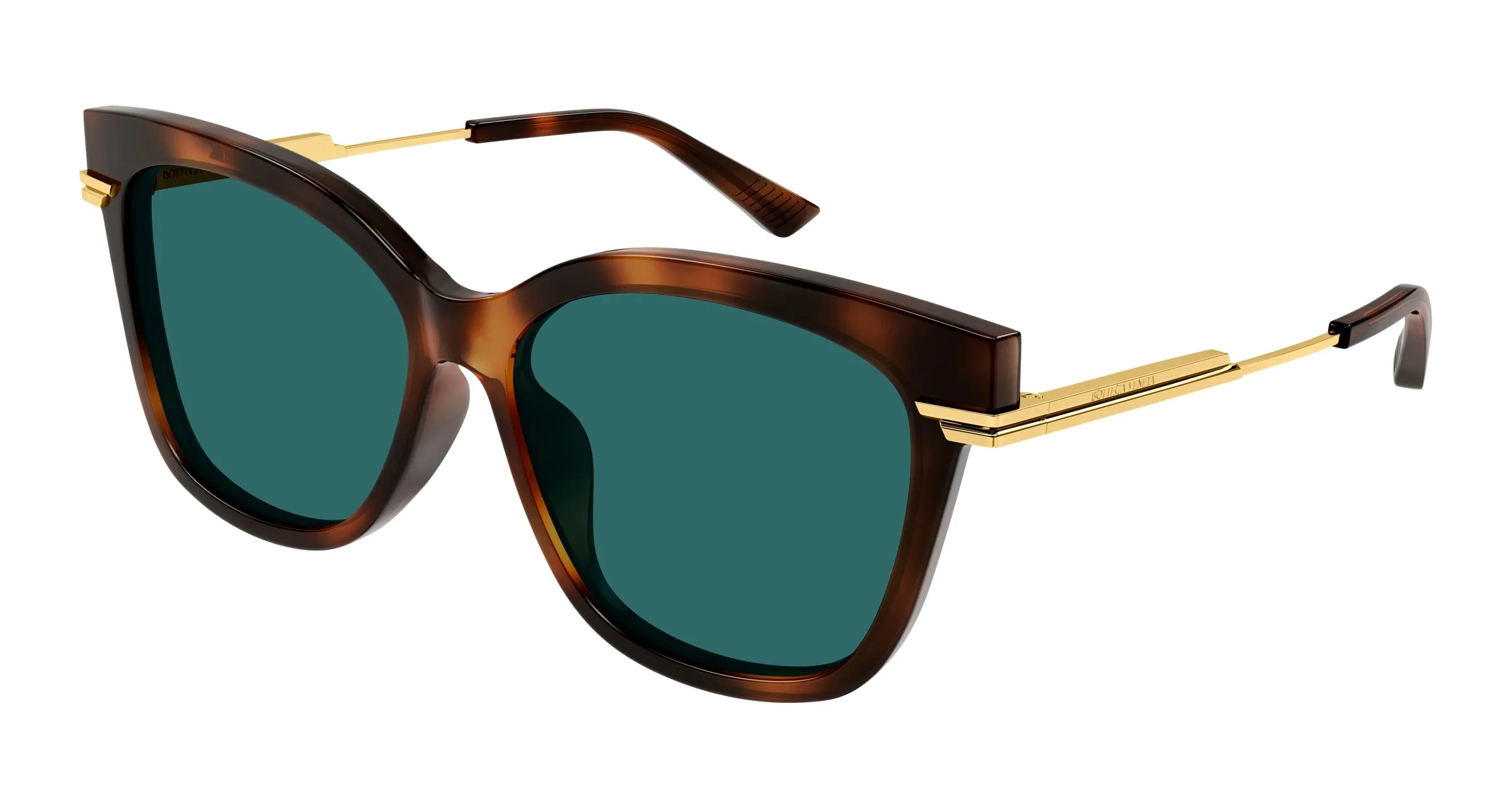 Bottega Veneta Donna BV1296SA 003 Occhiali da sole Acetato Havana Verde Cat Eye - immagine 1