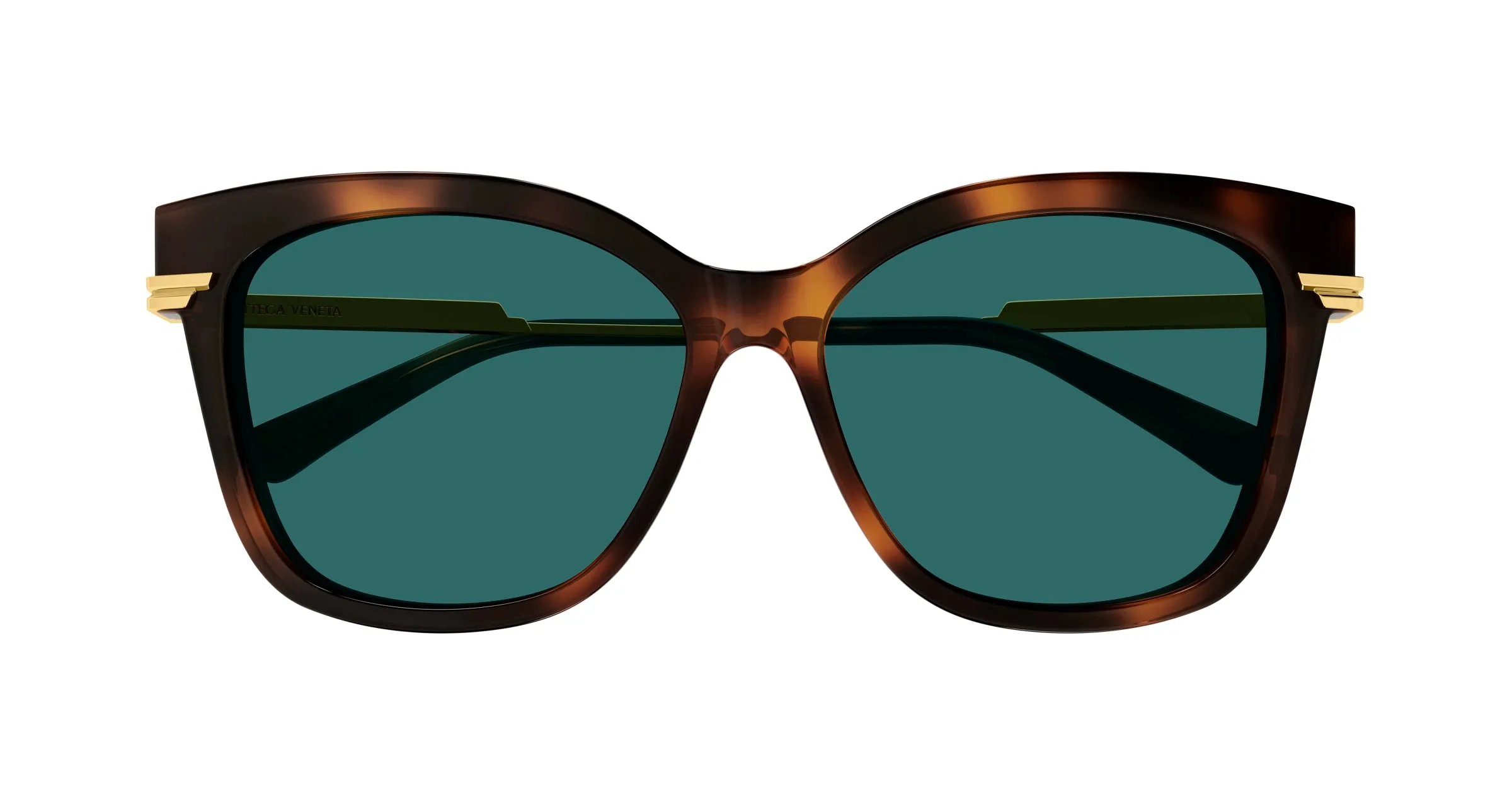 Bottega Veneta Donna BV1296SA 003 Occhiali da sole Acetato Havana Verde Cat Eye - immagine 2