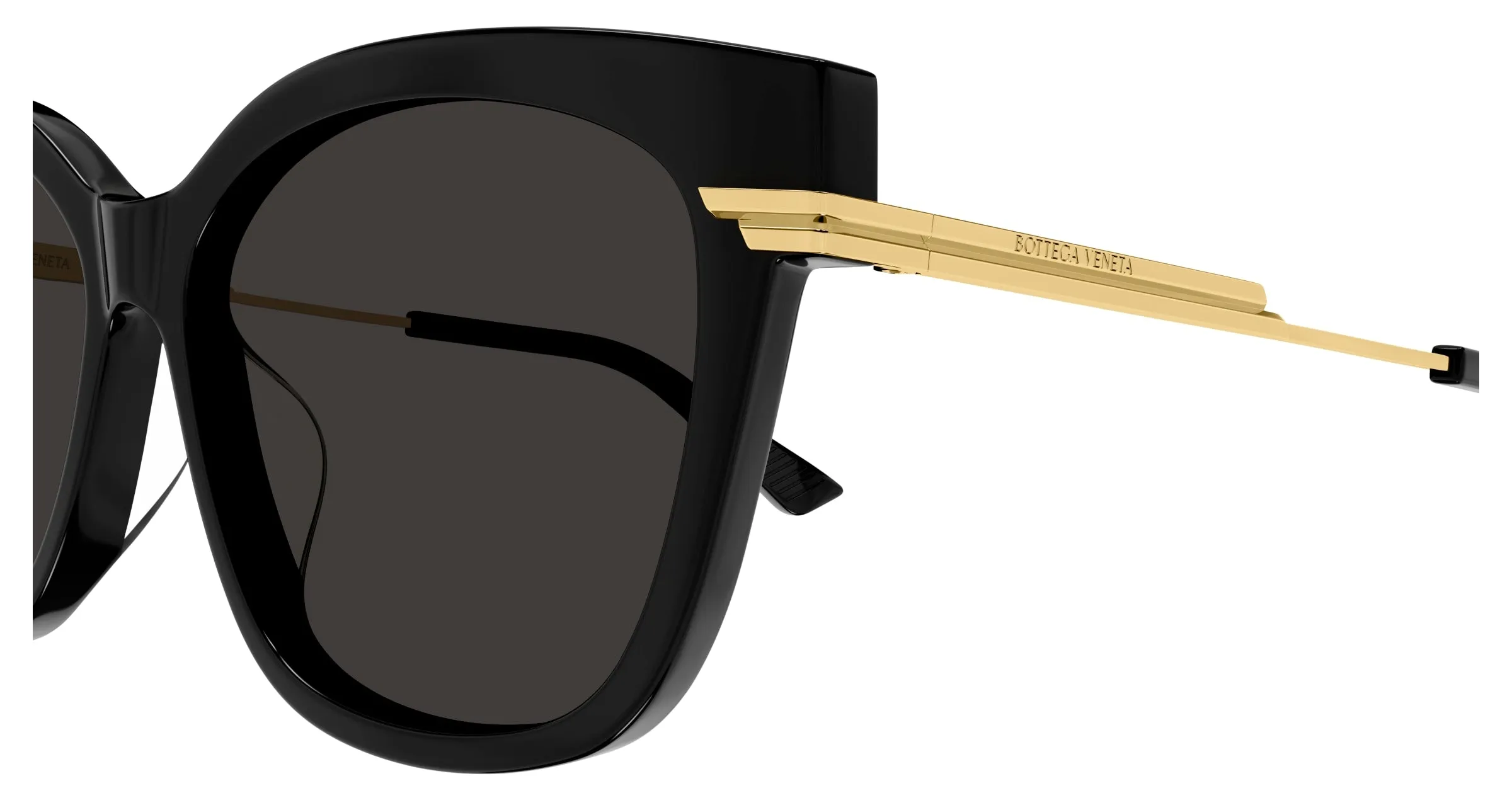 Bottega Veneta BV1296SA 001 Occhiali da sole Acetato Nero Grigio Cat Eye - immagine 3