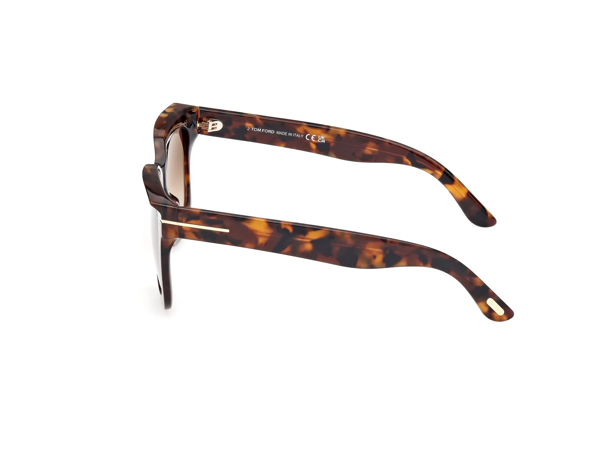TOM FORD FT1115 LEIGH-02 52G Occhiali da sole Acetato Havana Marrone Squadrata Normale Sfumato - immagine 3