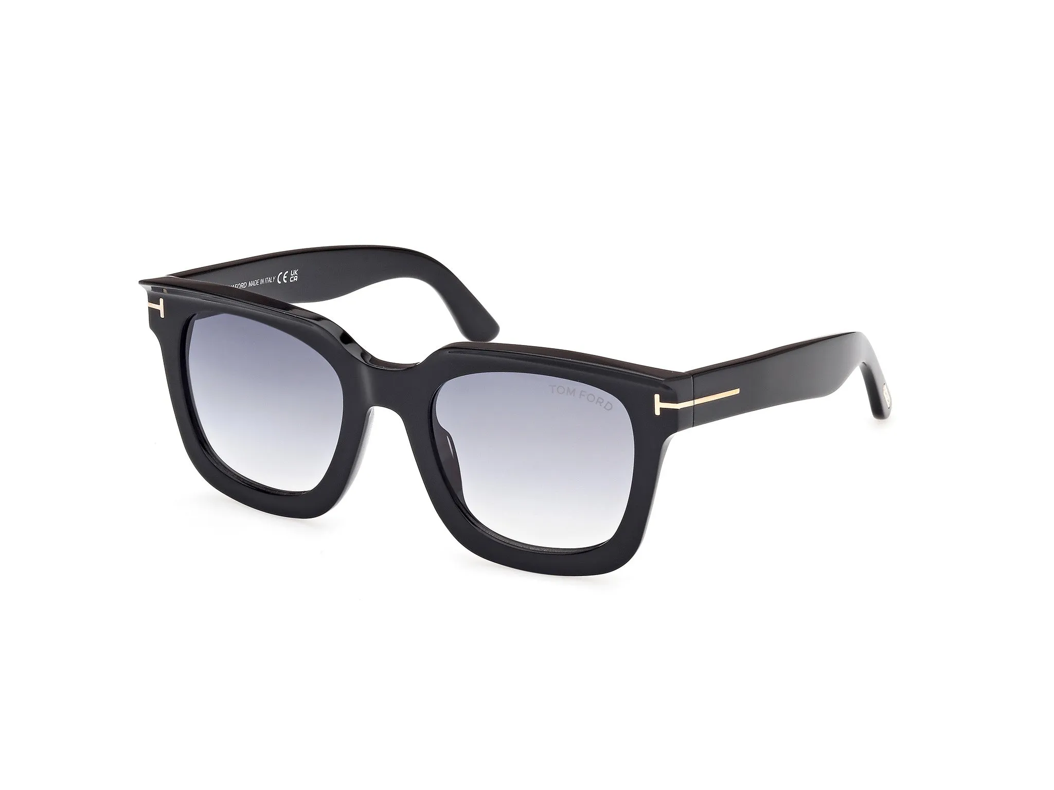 TOM FORD FT1115 LEIGH-02 01B Occhiali da sole Acetato Nero Grigio Squadrata Normale Sfumato - immagine 1