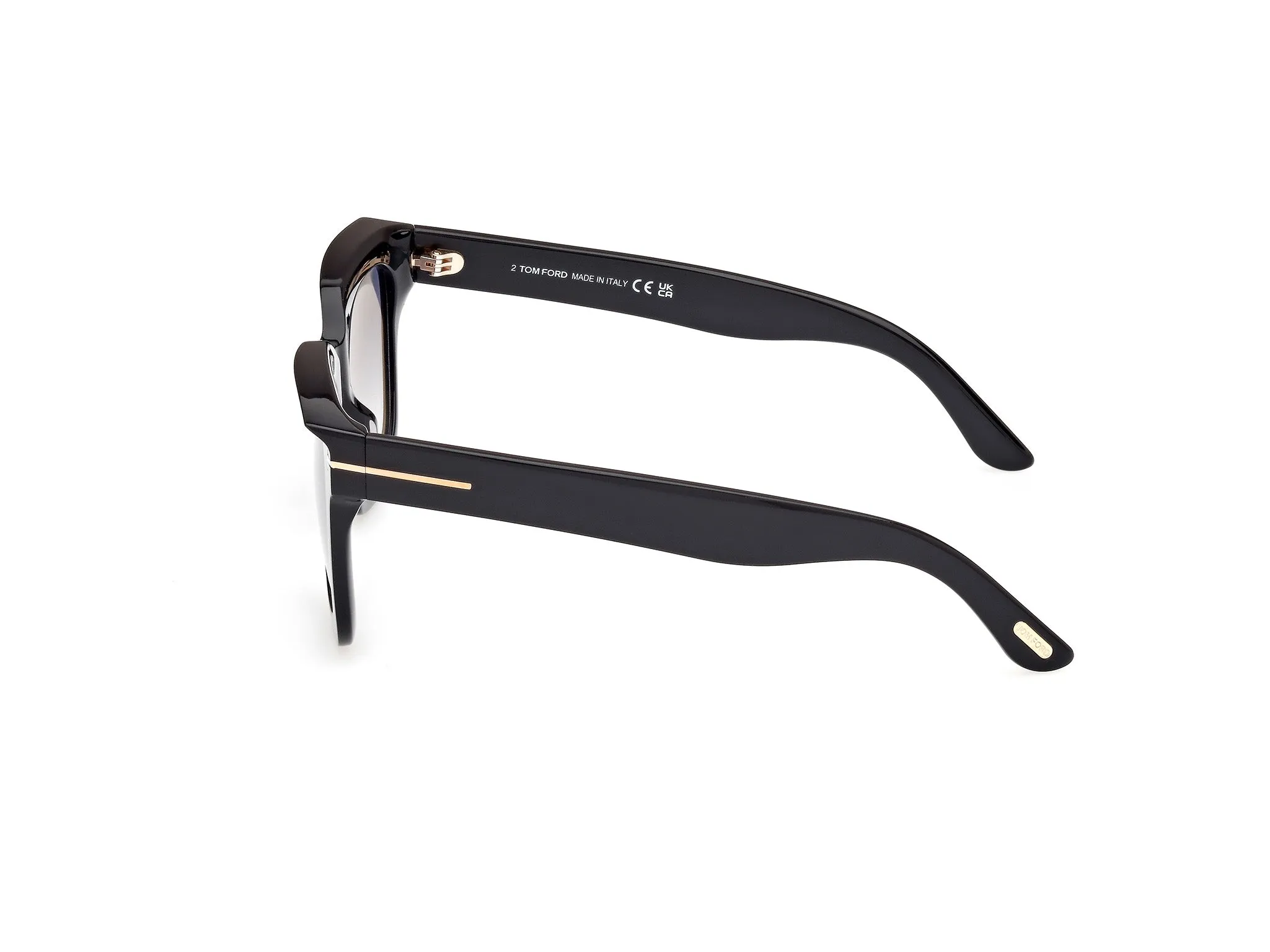TOM FORD FT1115 LEIGH-02 01B Occhiali da sole Acetato Nero Grigio Squadrata Normale Sfumato - immagine 3