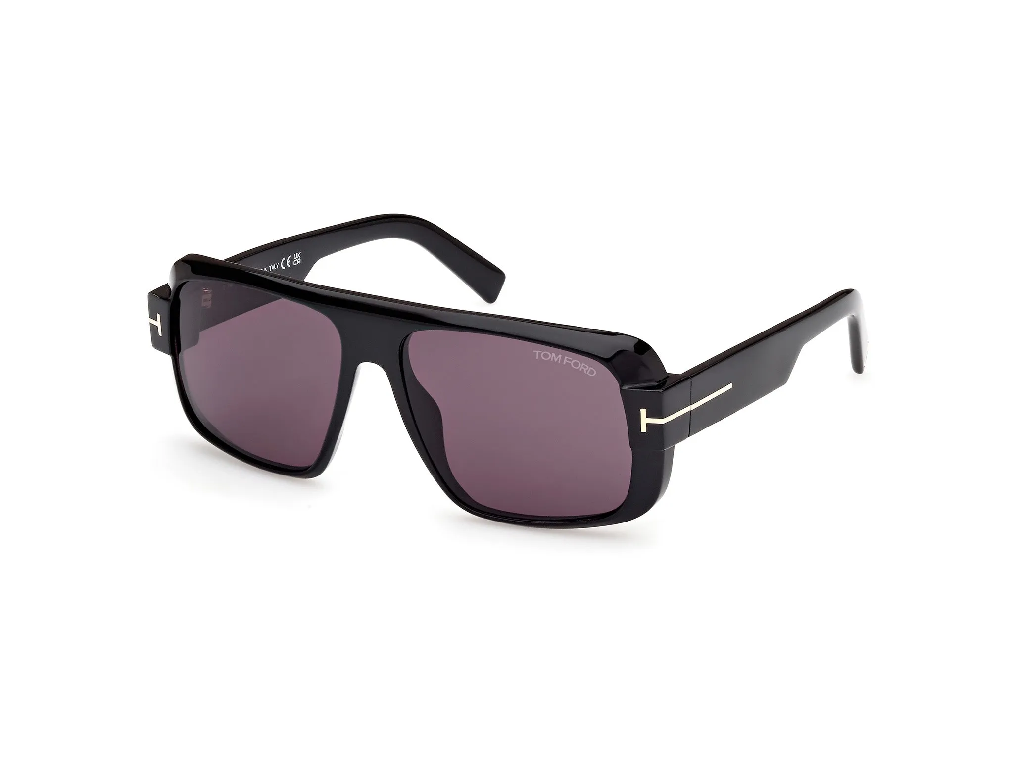 TOM FORD FT1101 TURNER 01A Occhiali da sole Acetato Nero Grigio Squadrata Normale - immagine 1
