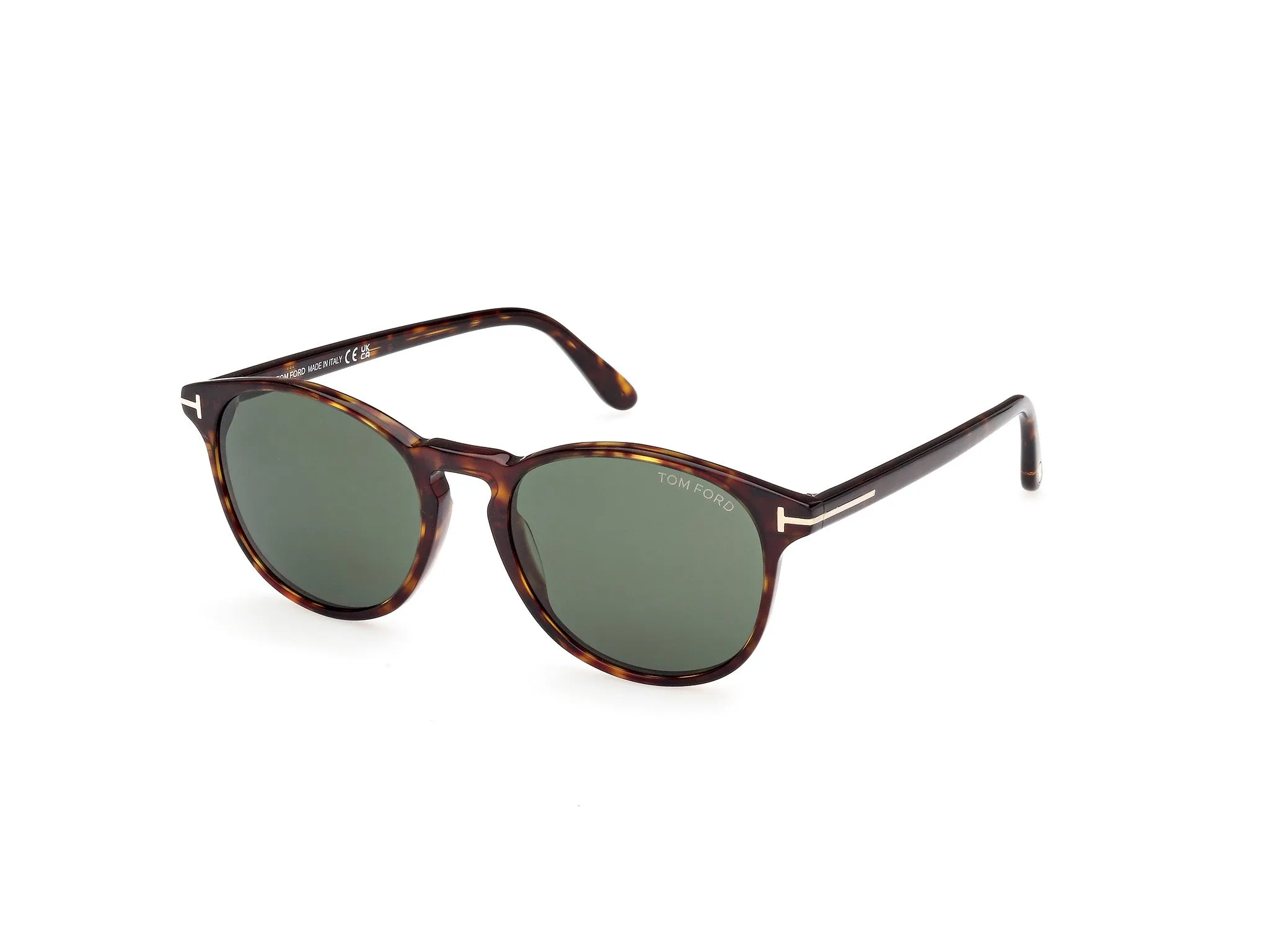 TOM FORD FT1097 LEWIS 52N Occhiali da sole Acetato Havana Verde Rotonda Normale - immagine 1