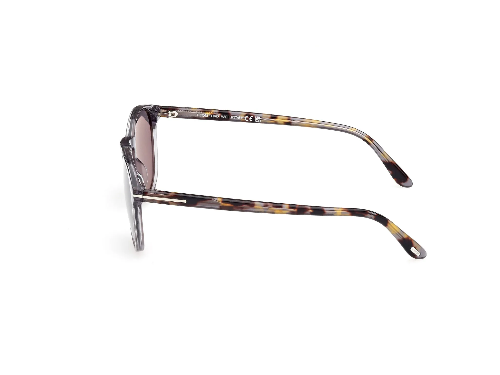 TOM FORD FT1097 LEWIS 20C Occhiali da sole Acetato Grigio Grigio Rotonda Normale Specchiato - immagine 3