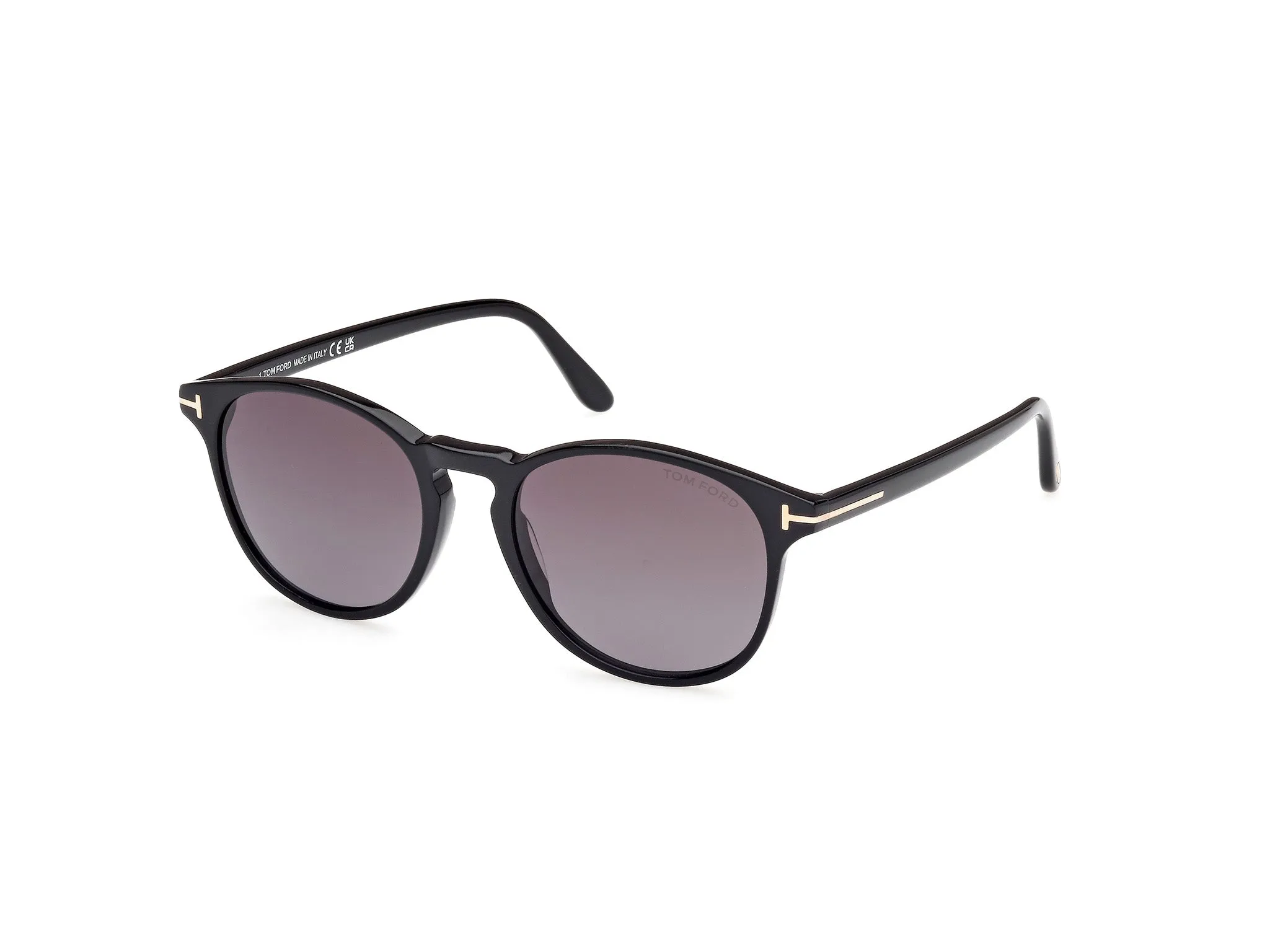 TOM FORD FT1097 LEWIS 01B Occhiali da sole Acetato Nero Grigio Rotonda Normale Sfumato - immagine 1