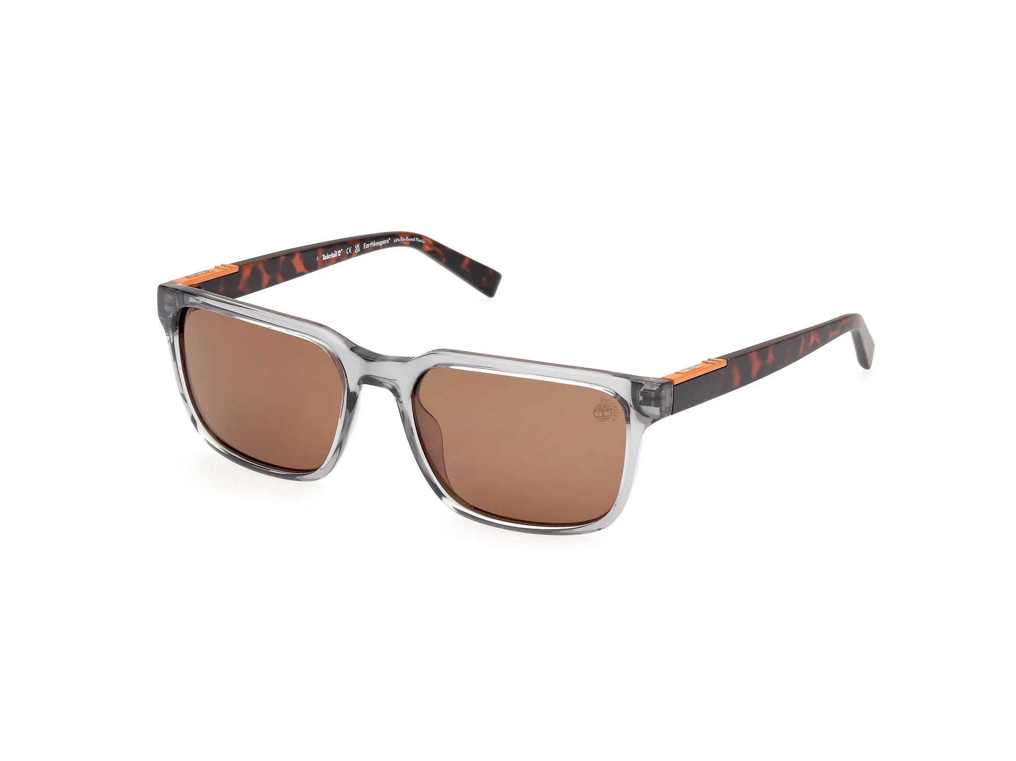 Timberland TB00008 20H Occhiali da sole Iniettato Grigio Marrone Squadrata Polarizzata - immagine 1