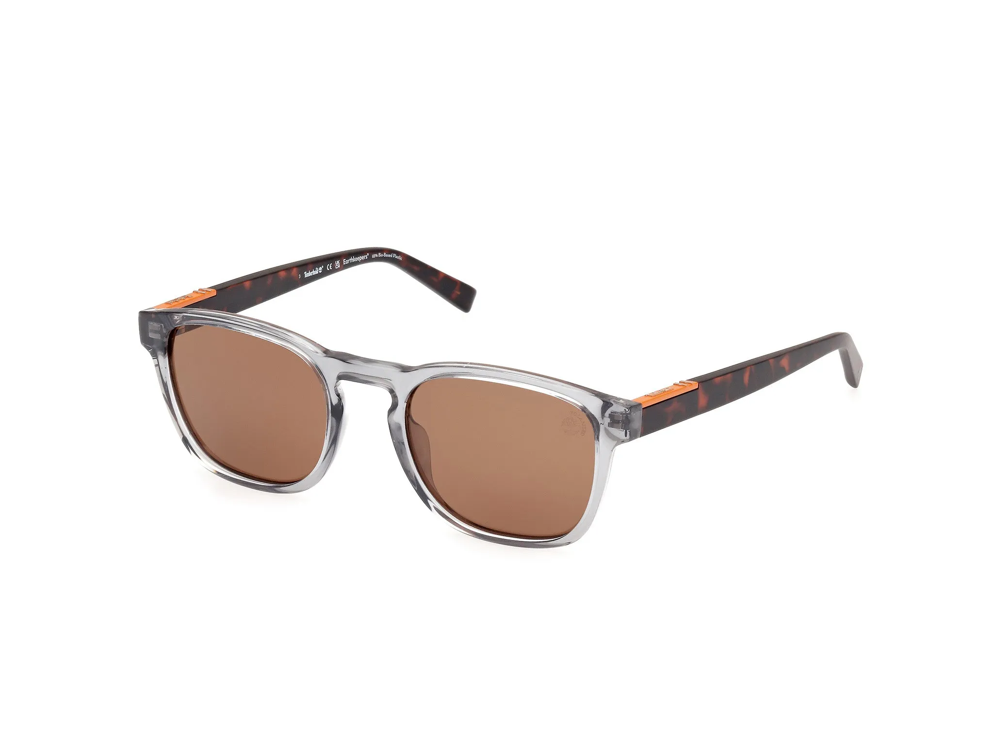 Timberland TB00007 20H Occhiali da sole Iniettato Grigio Marrone Rotonda Polarizzata - immagine 1
