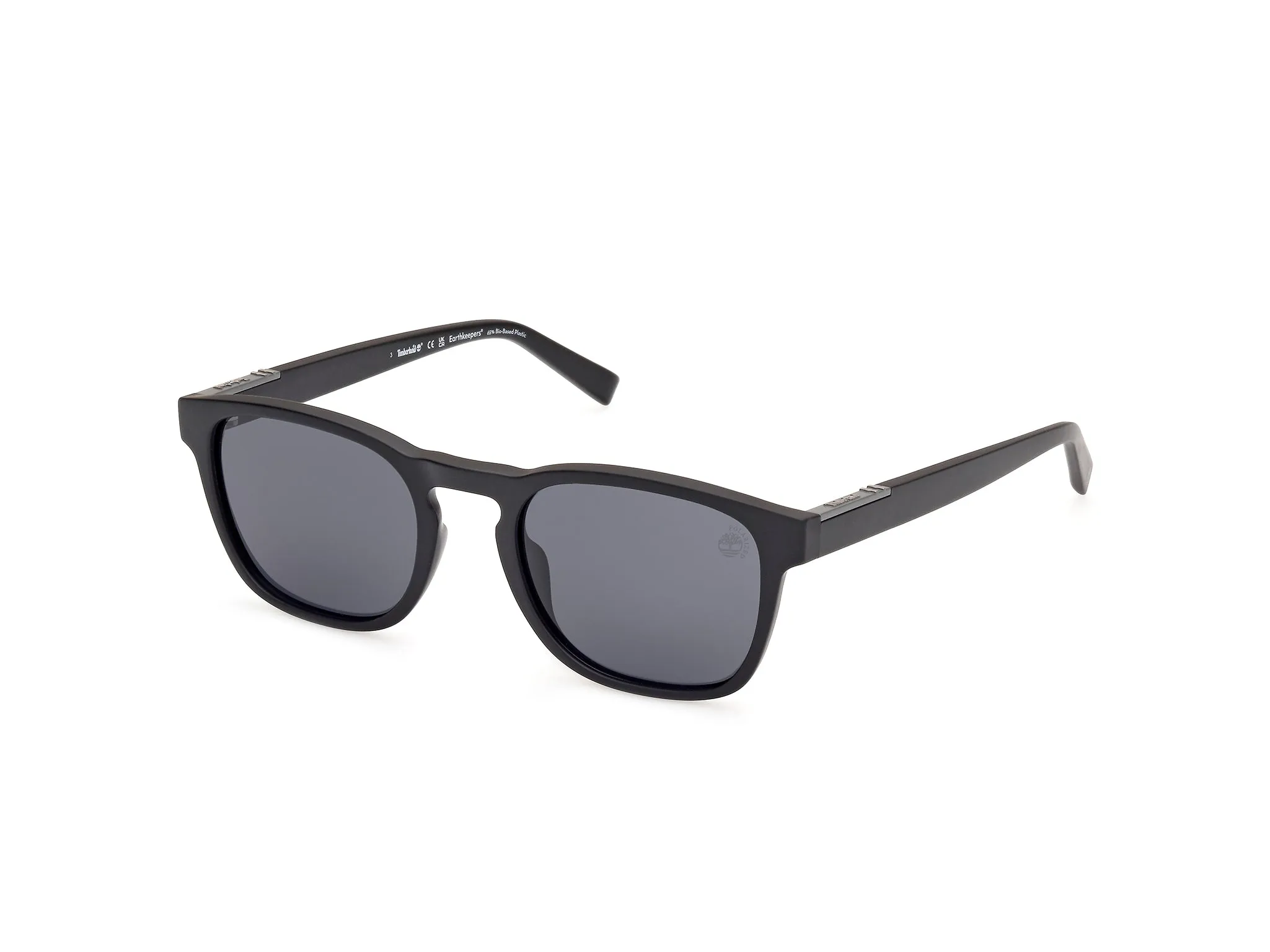 Timberland TB00007 02D Occhiali da sole Iniettato Nero Fumo Rotonda Polarizzata - immagine 1