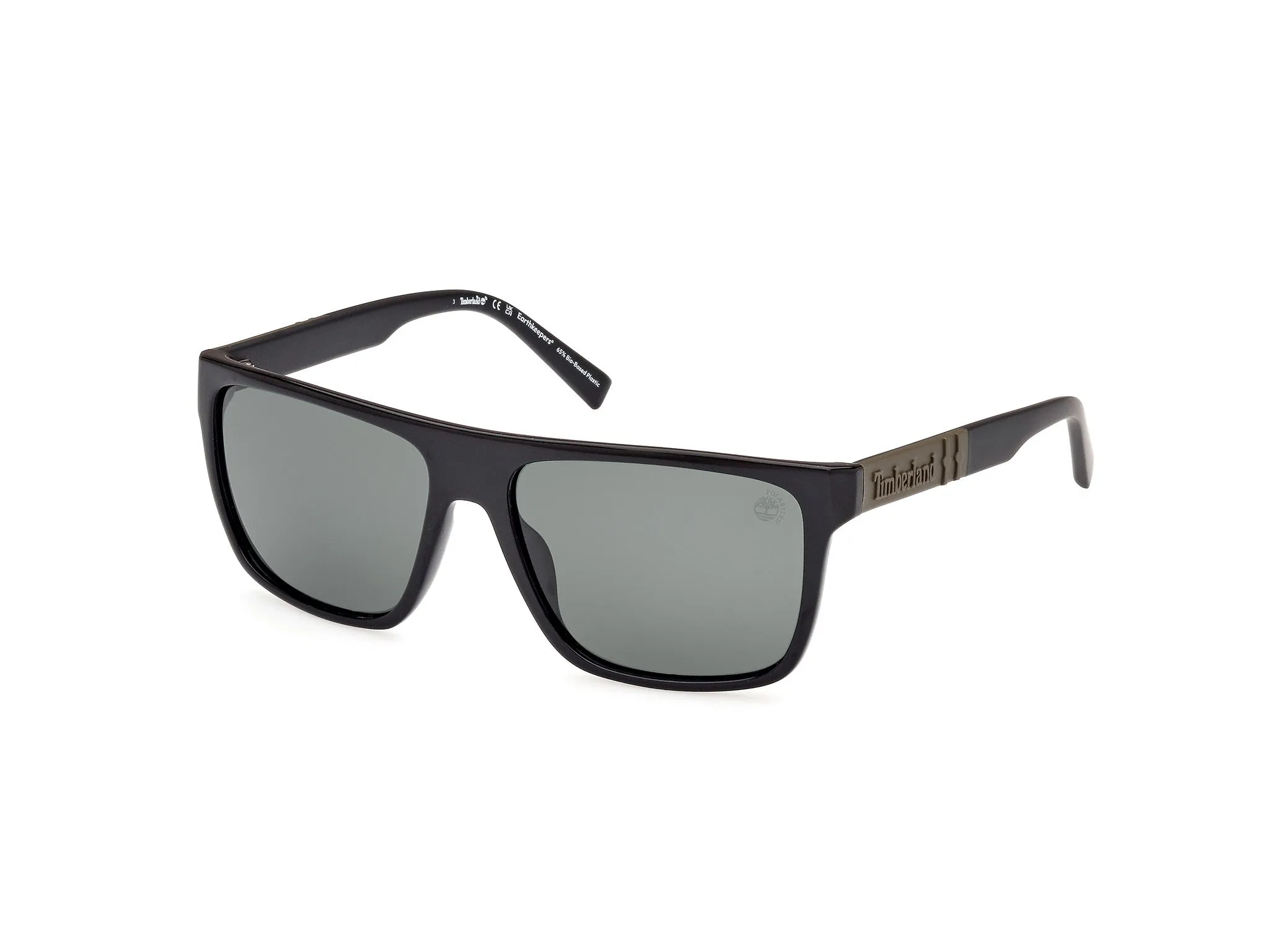 Timberland TB00005 01R Occhiali da sole Iniettato Nero Verde Squadrata Polarizzata - immagine 1