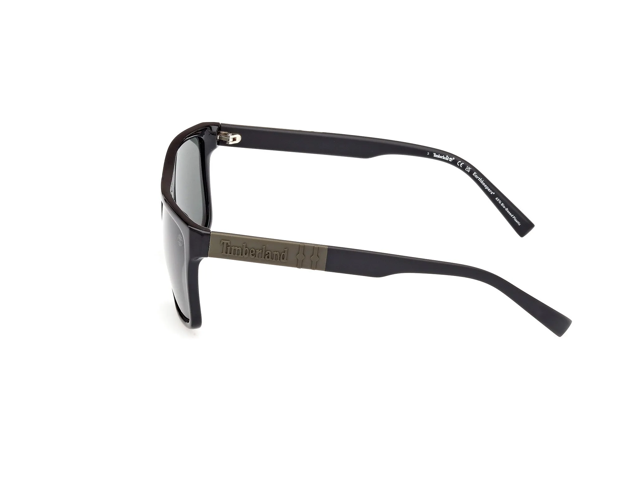 Timberland TB00005 01R Occhiali da sole Iniettato Nero Verde Squadrata Polarizzata - immagine 3