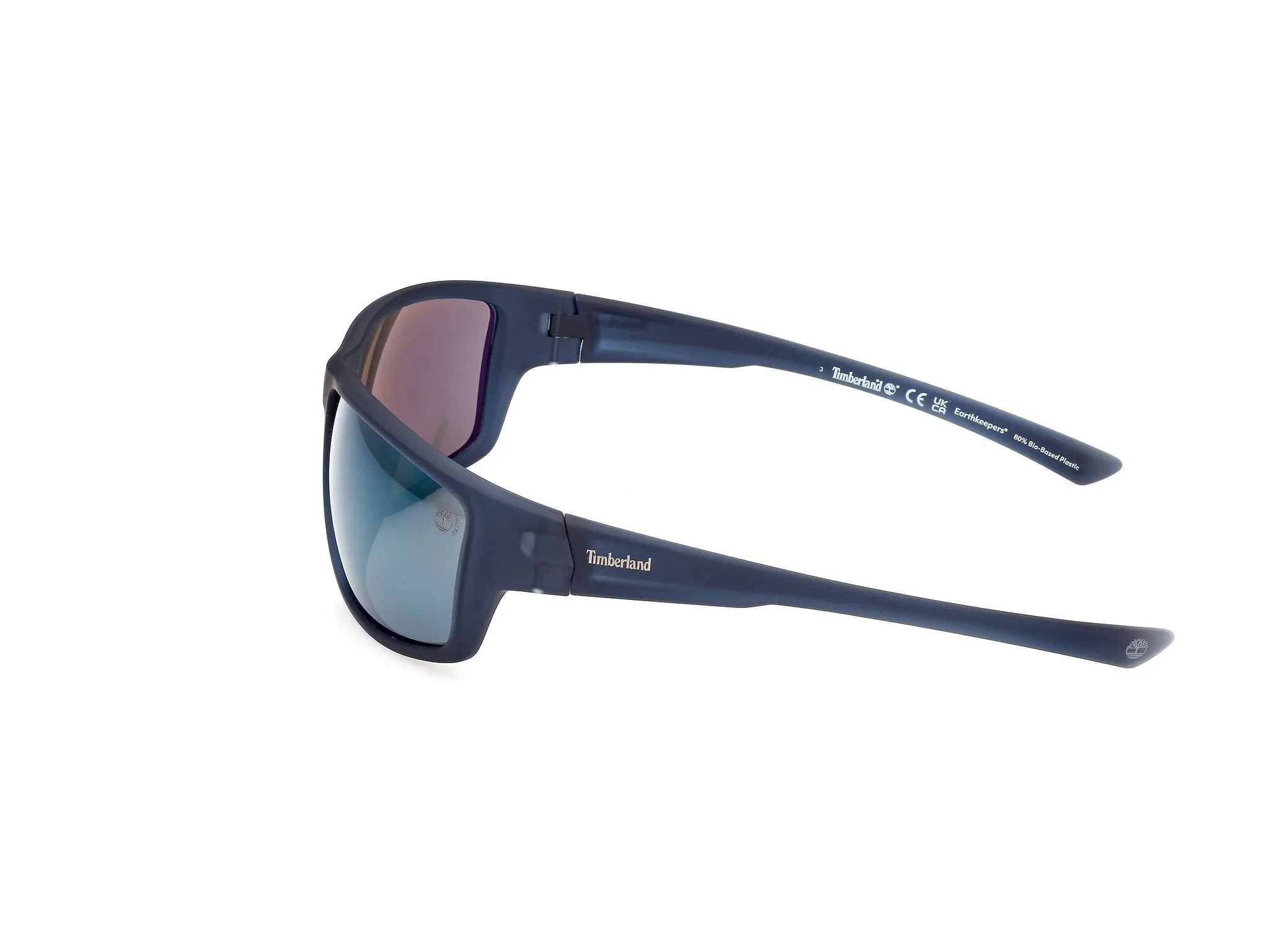 Timberland TB00003 91D Occhiali da sole Iniettato Blu Fumo Squadrata Polarizzata - immagine 3